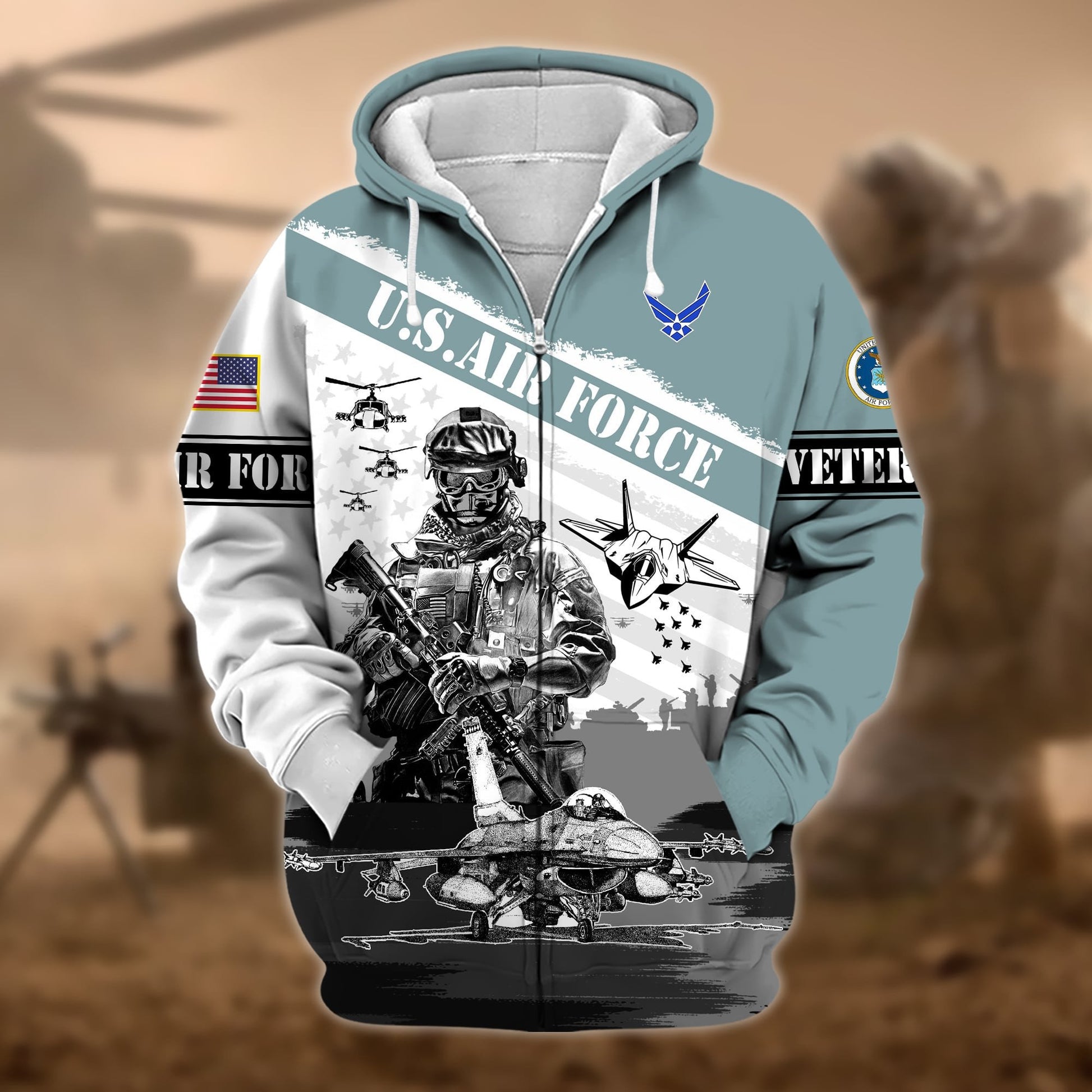 Premium Honoring All Who Served US Veteran Zip Hoodie APVC031102