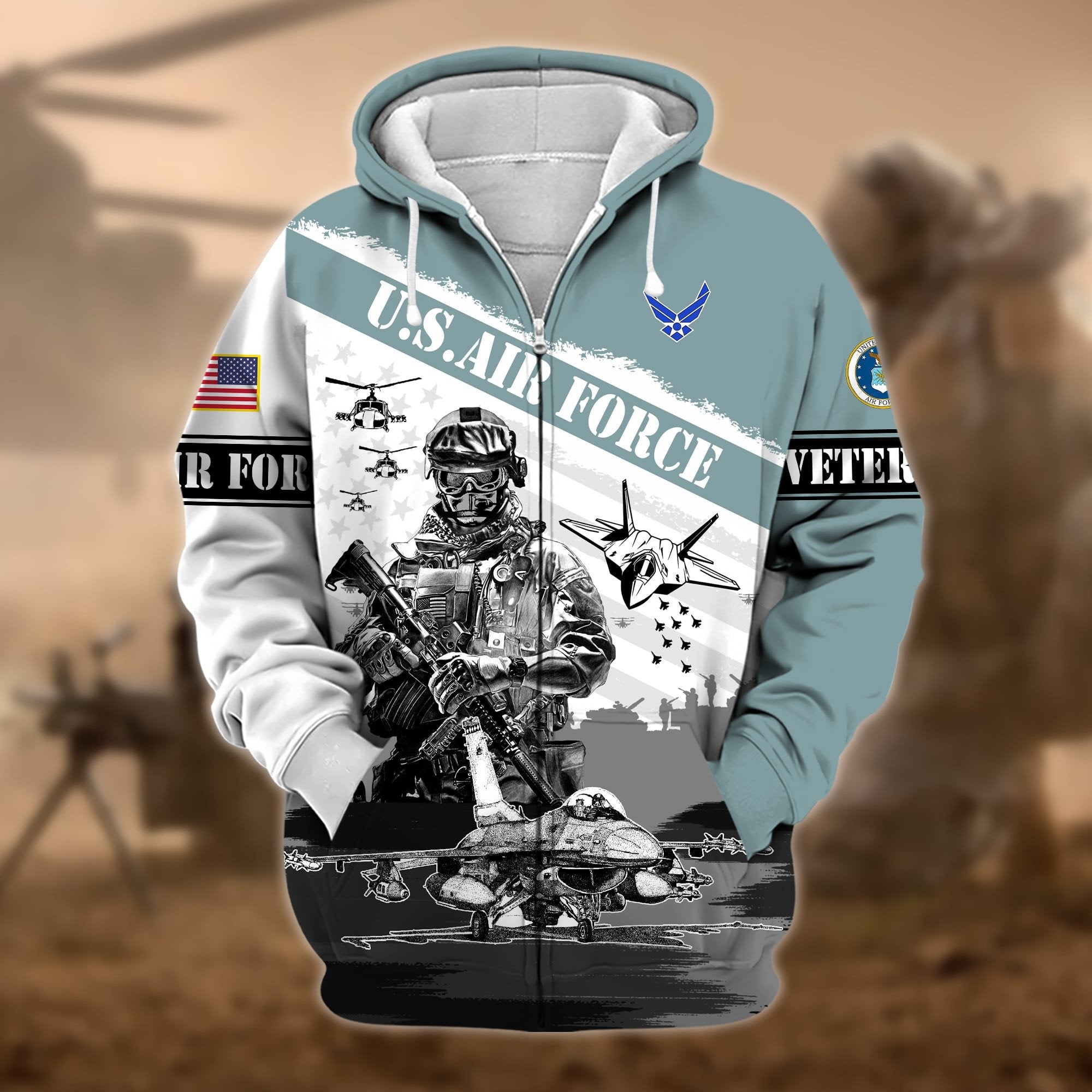 Premium Honoring All Who Served US Veteran Zip Hoodie APVC031102