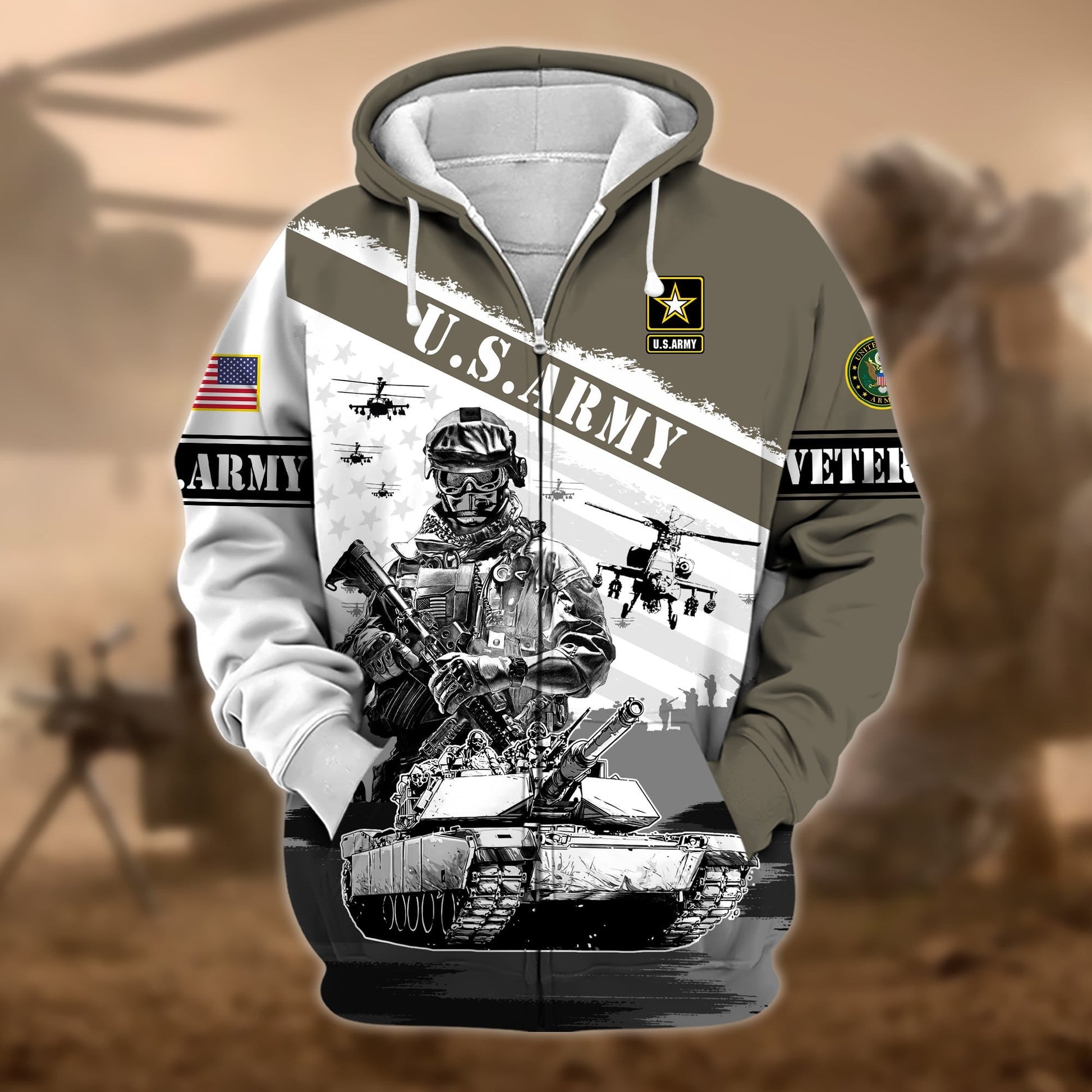 Premium Honoring All Who Served US Veteran Zip Hoodie APVC031102