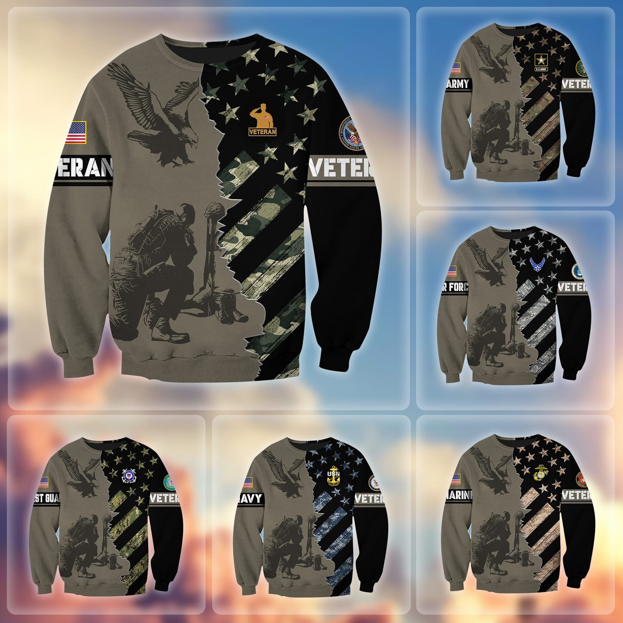 Premium Multiservice US Veteran Sweatshirt APVC031101