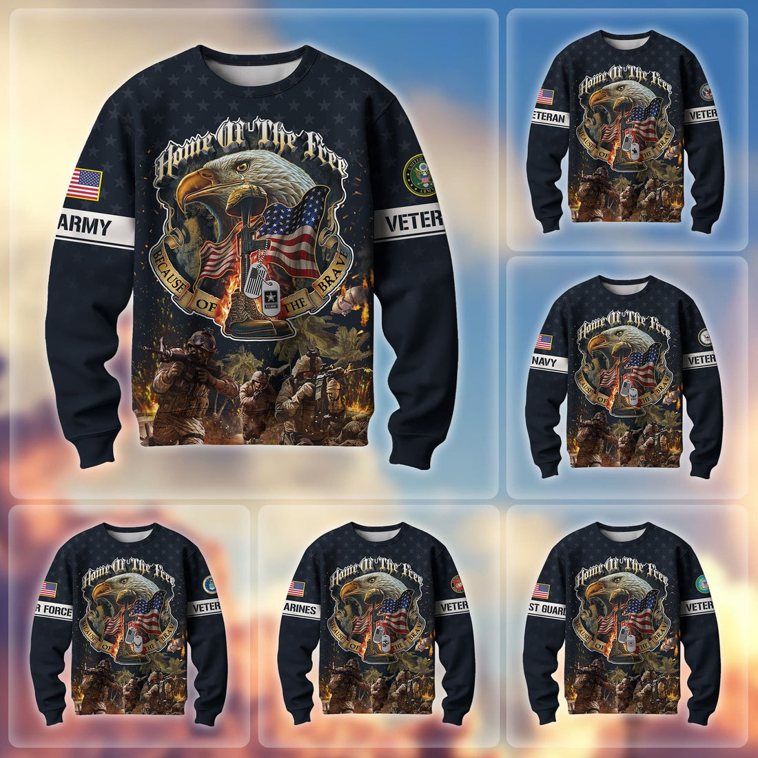 Premium Home Of The Free US Veteran Sweatshirt APVC151101