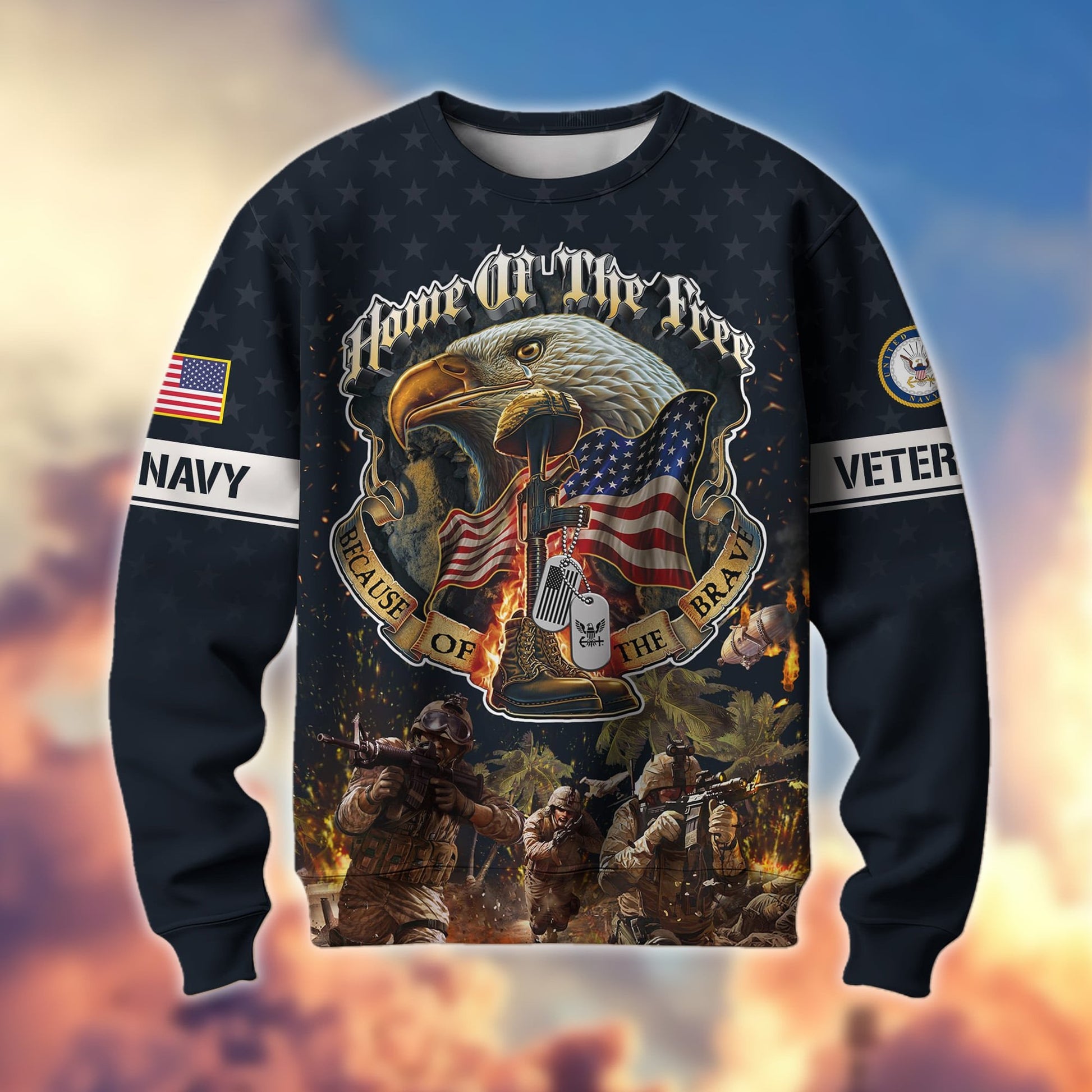 Premium Home Of The Free US Veteran Sweatshirt APVC151101
