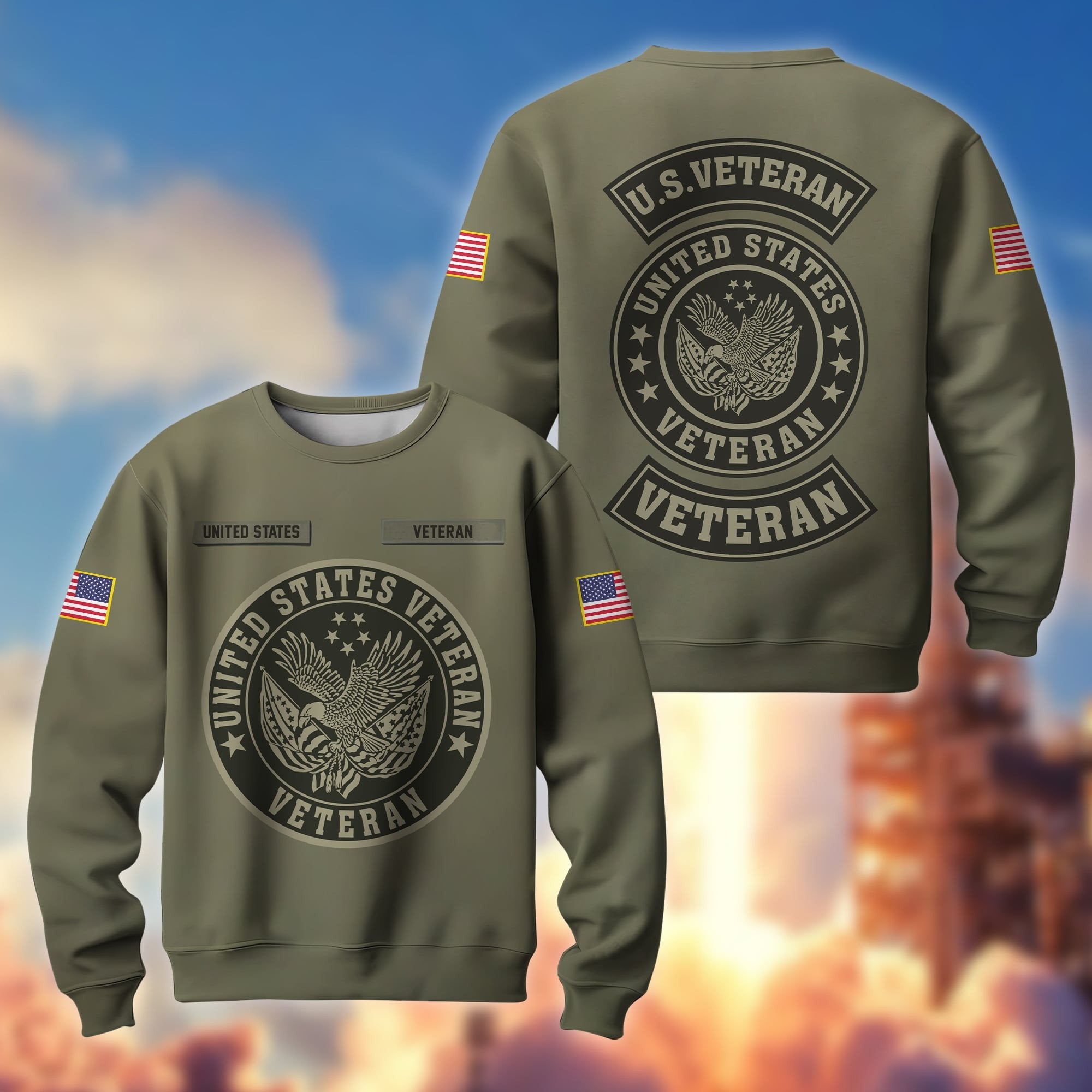 Premium Proudly Served US Veteran Sweatshirt APVC041201