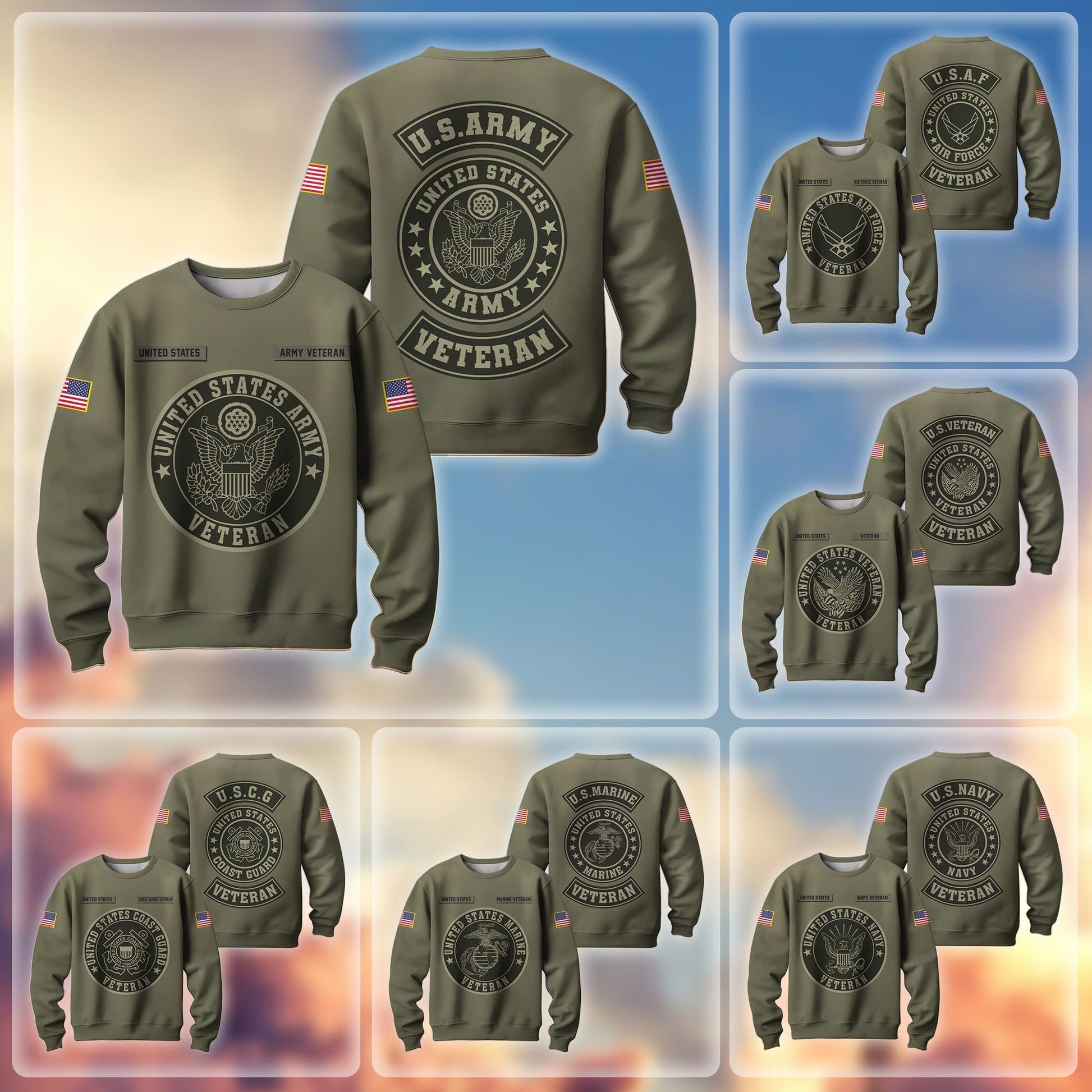 Premium Proudly Served US Veteran Sweatshirt APVC041201