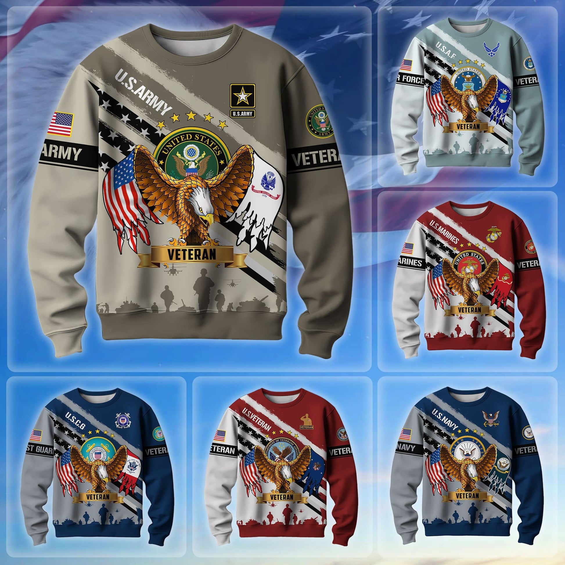 Premium Multiservice US Veteran Sweatshirt APVC221201
