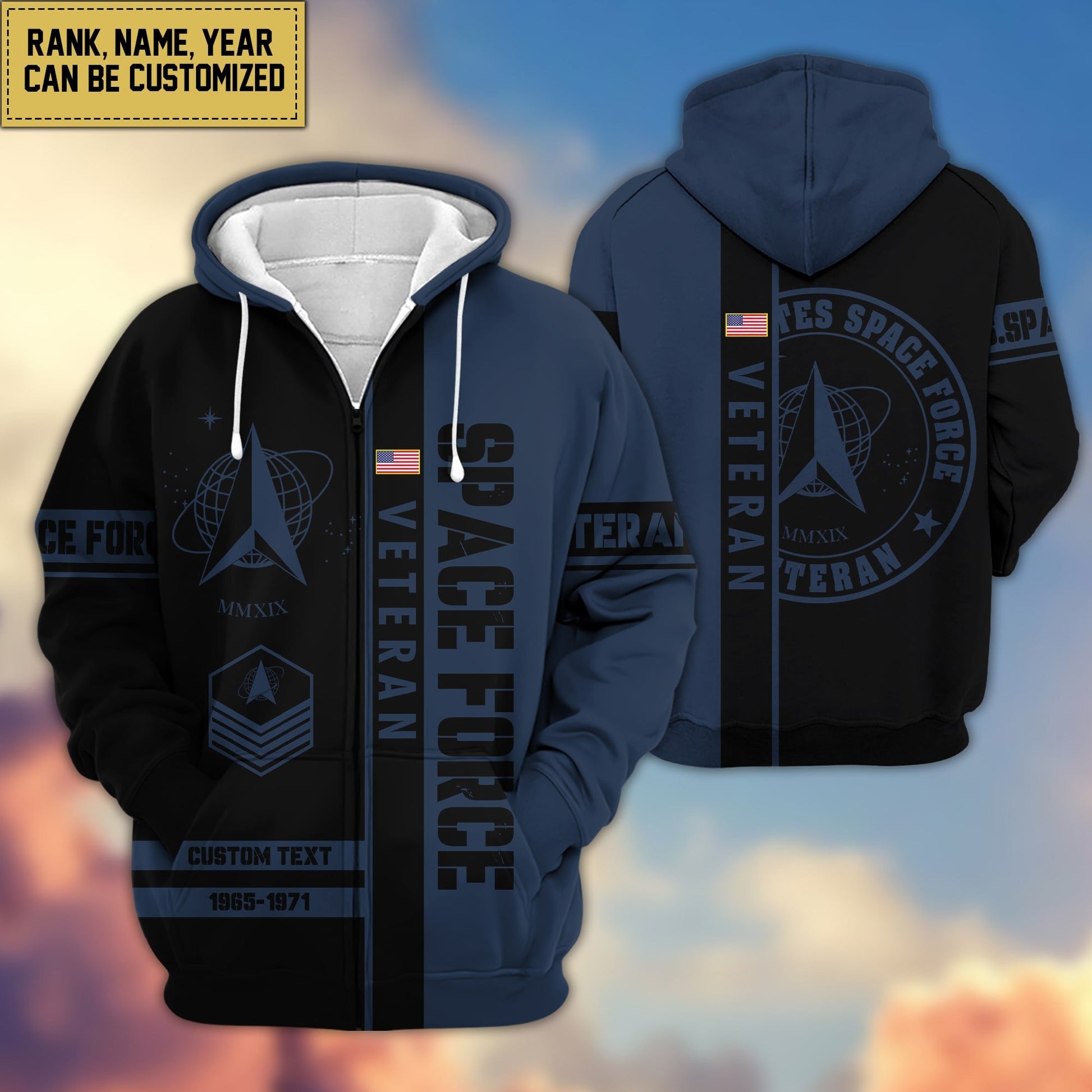 Premium Personalized Proudly Served US Veteran Zip Hoodie APVC141201