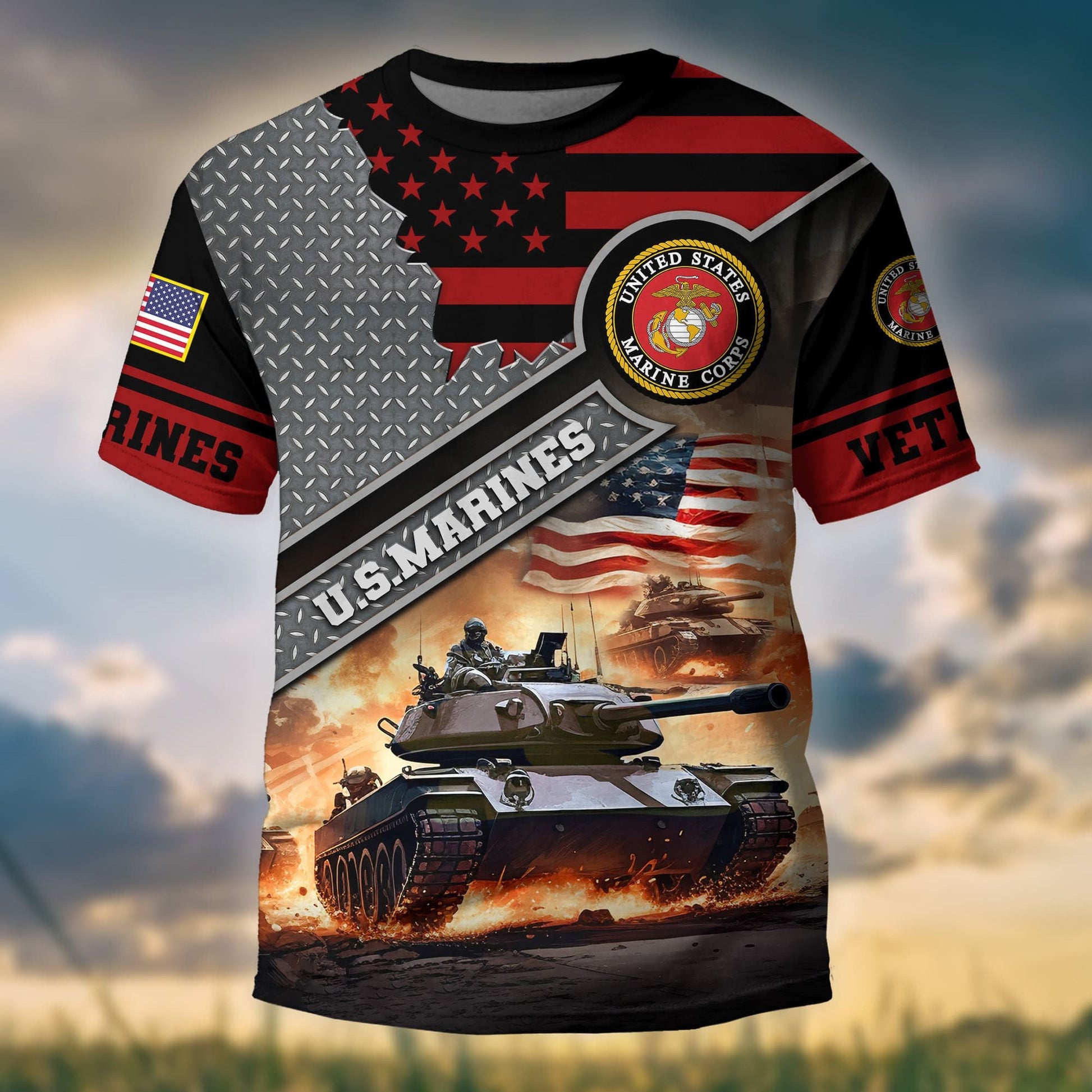 Premium Multiservice US Veteran T-Shirt APVC080101