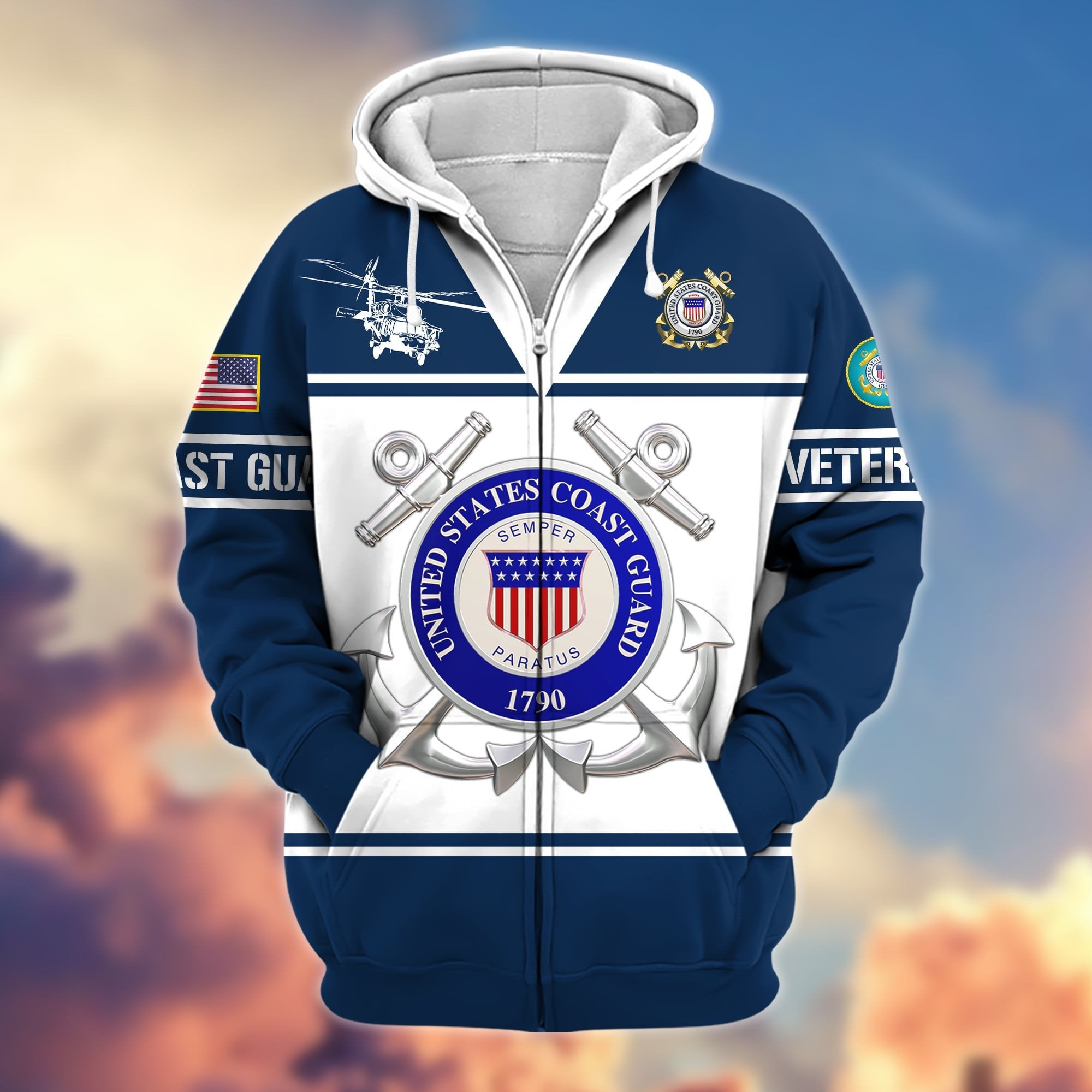 Premium Multiple US Military Services Zip Hoodie APVC281201