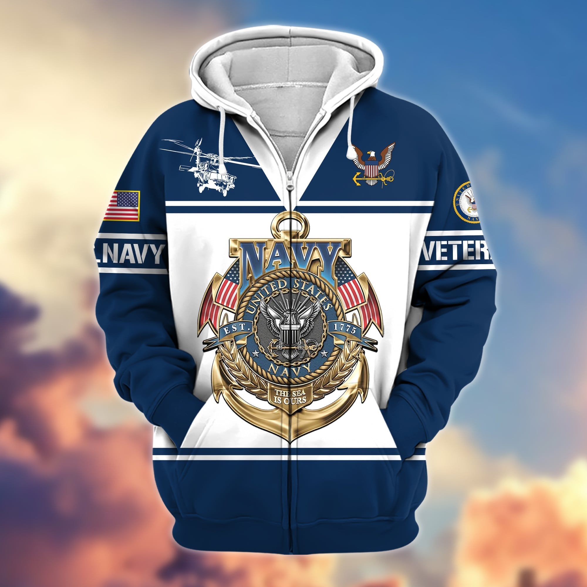 Premium Multiple US Military Services Zip Hoodie APVC281201