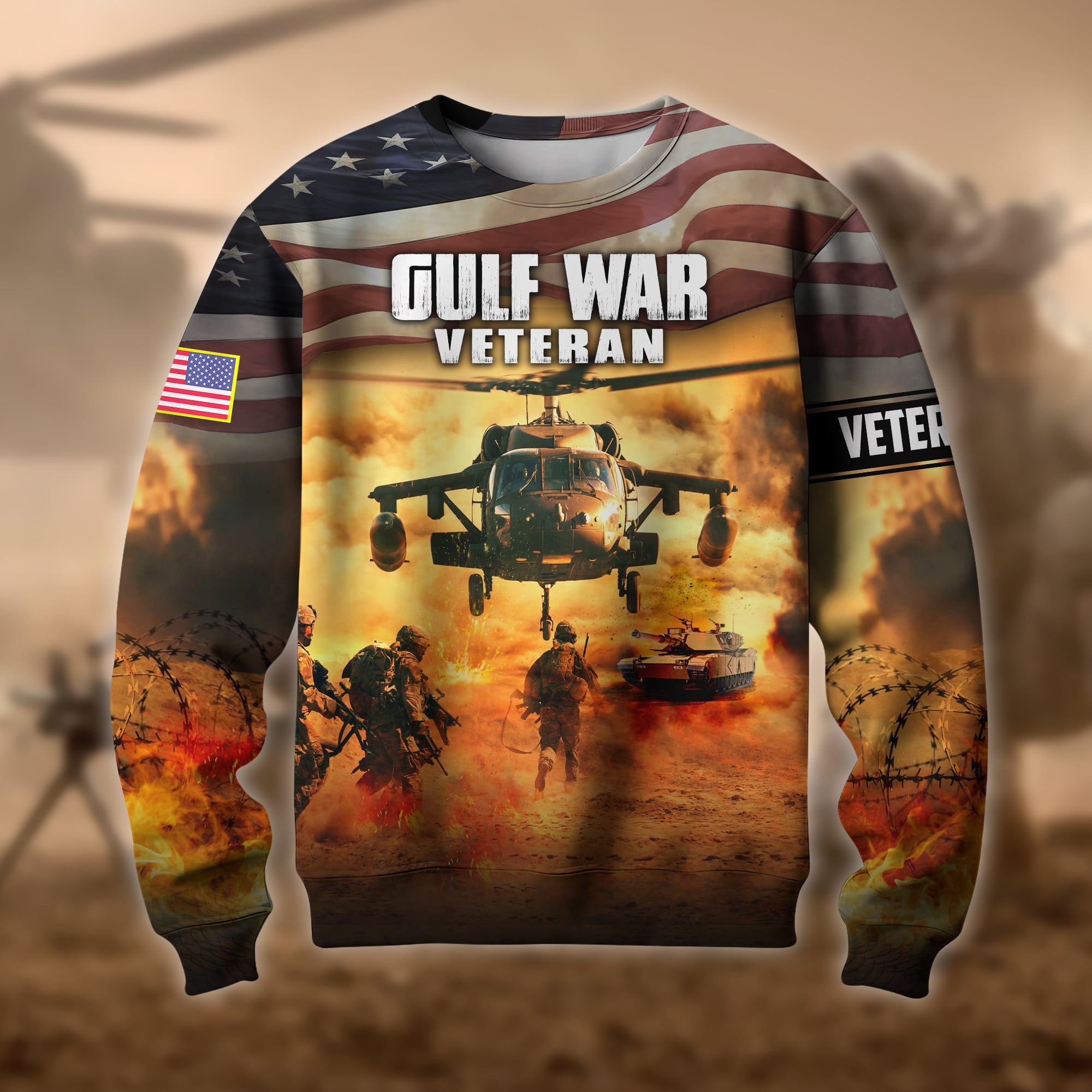 Premium Gulf War US Veteran Zip Hoodie APVC261201