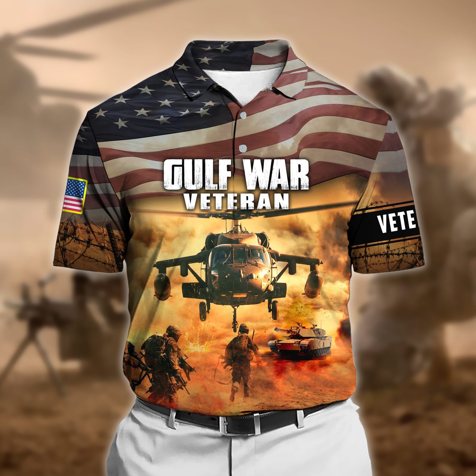 Premium Gulf War US Veteran Zip Hoodie APVC261201