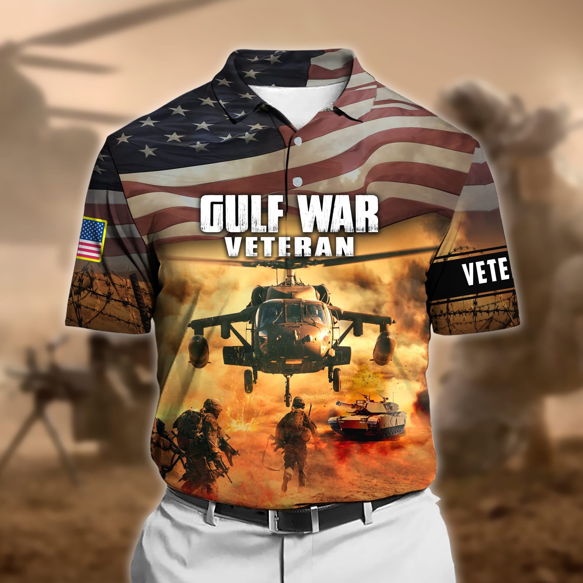 Premium Gulf War US Veteran Zip Hoodie APVC261201