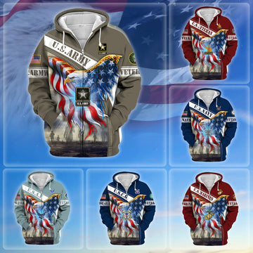 Premium American Pride US Veteran Zip Hoodie APVC150101