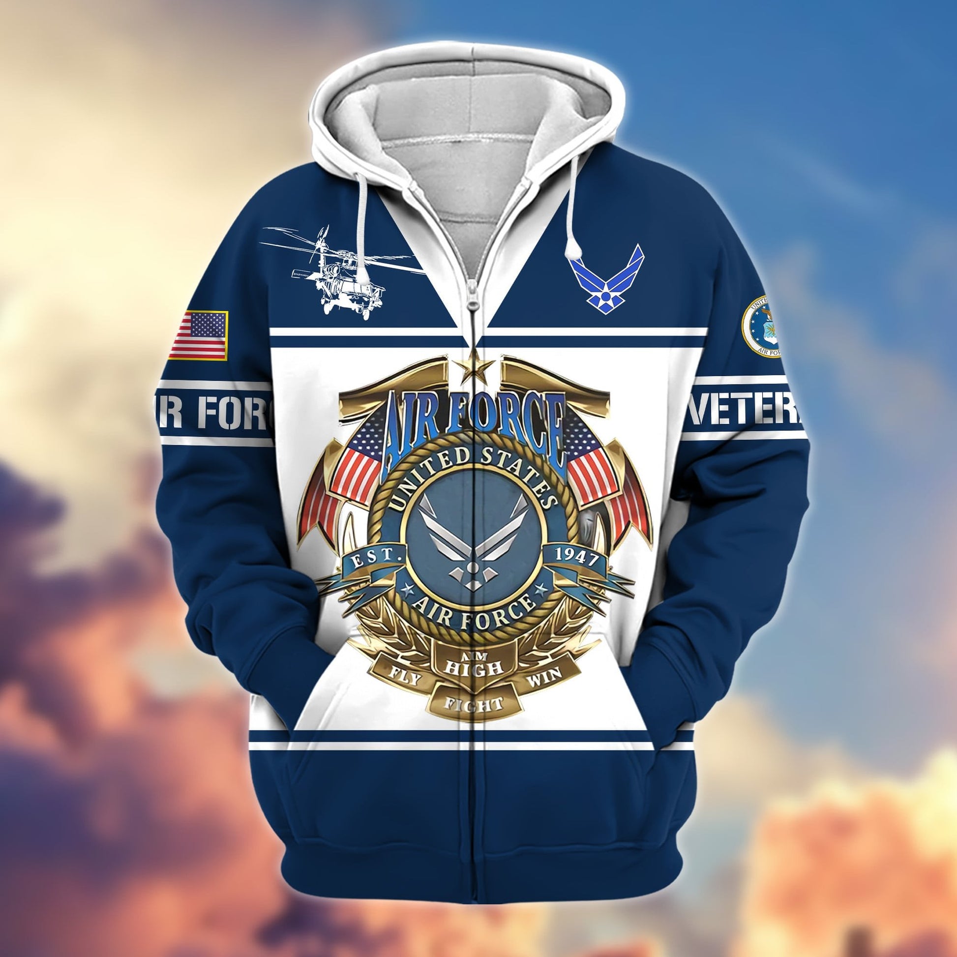 Premium Multiple US Military Services Zip Hoodie APVC281201