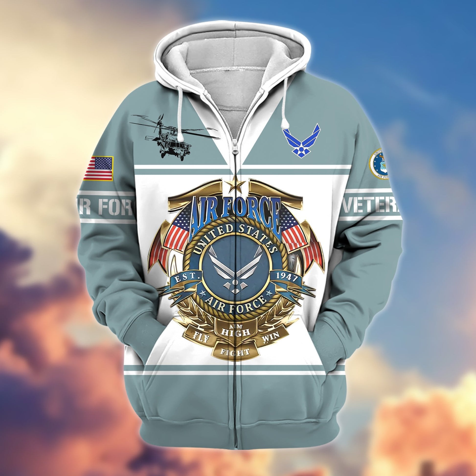 Premium Multiple US Military Services Zip Hoodie APVC281201