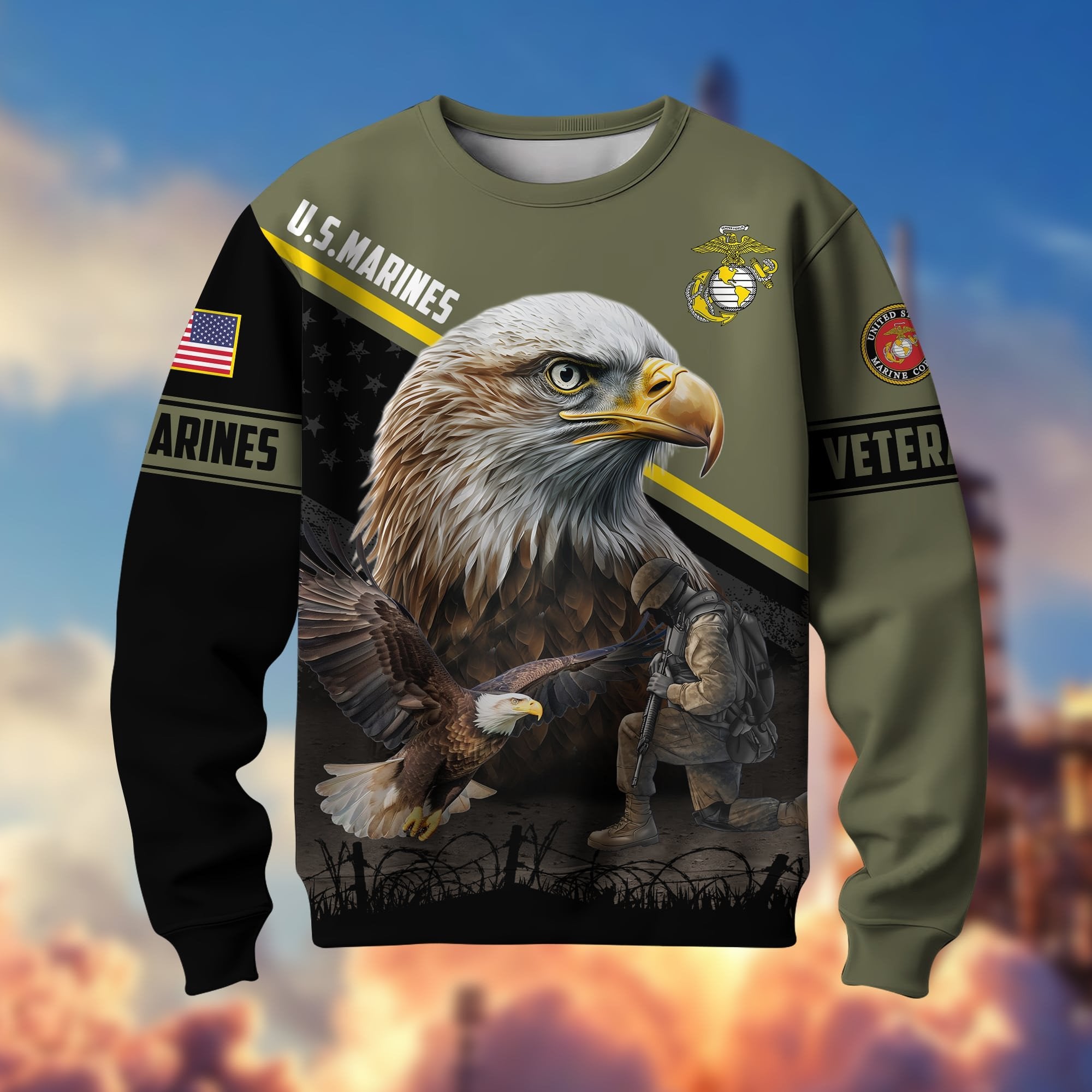 Premium US Multiple Service US Veterans Sweatshirt APVC030202