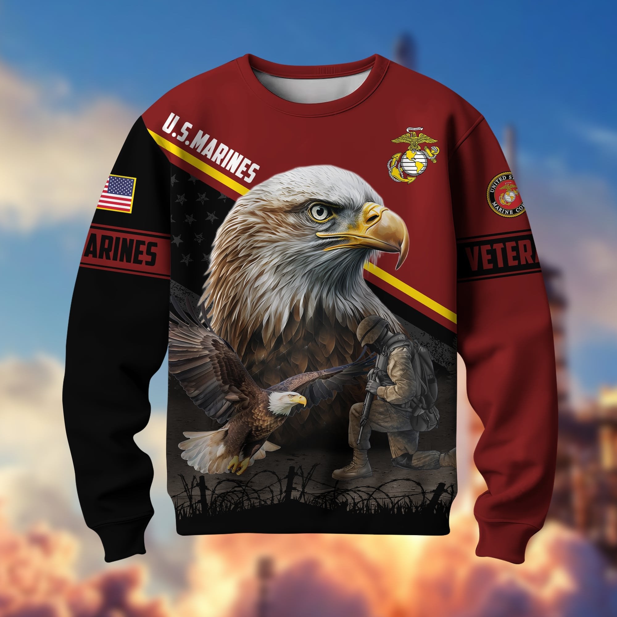 Premium US Multiple Service US Veterans Sweatshirt APVC030202