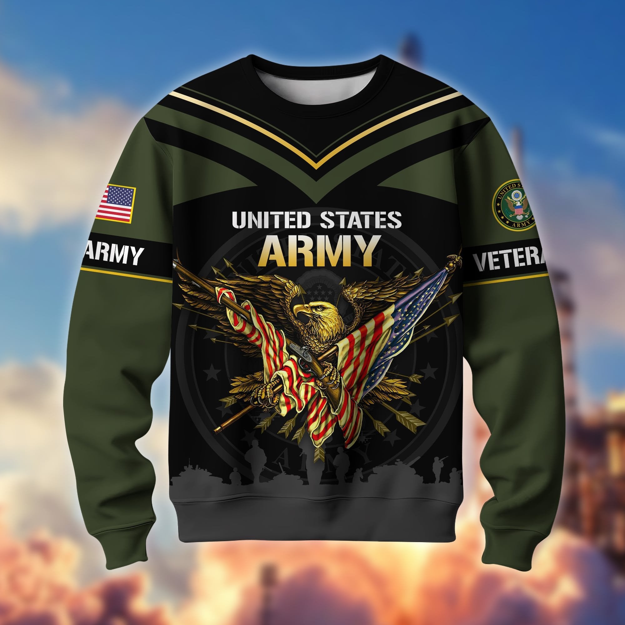 Premium Proudly Served US Veterans Sweatshirt APVC190201