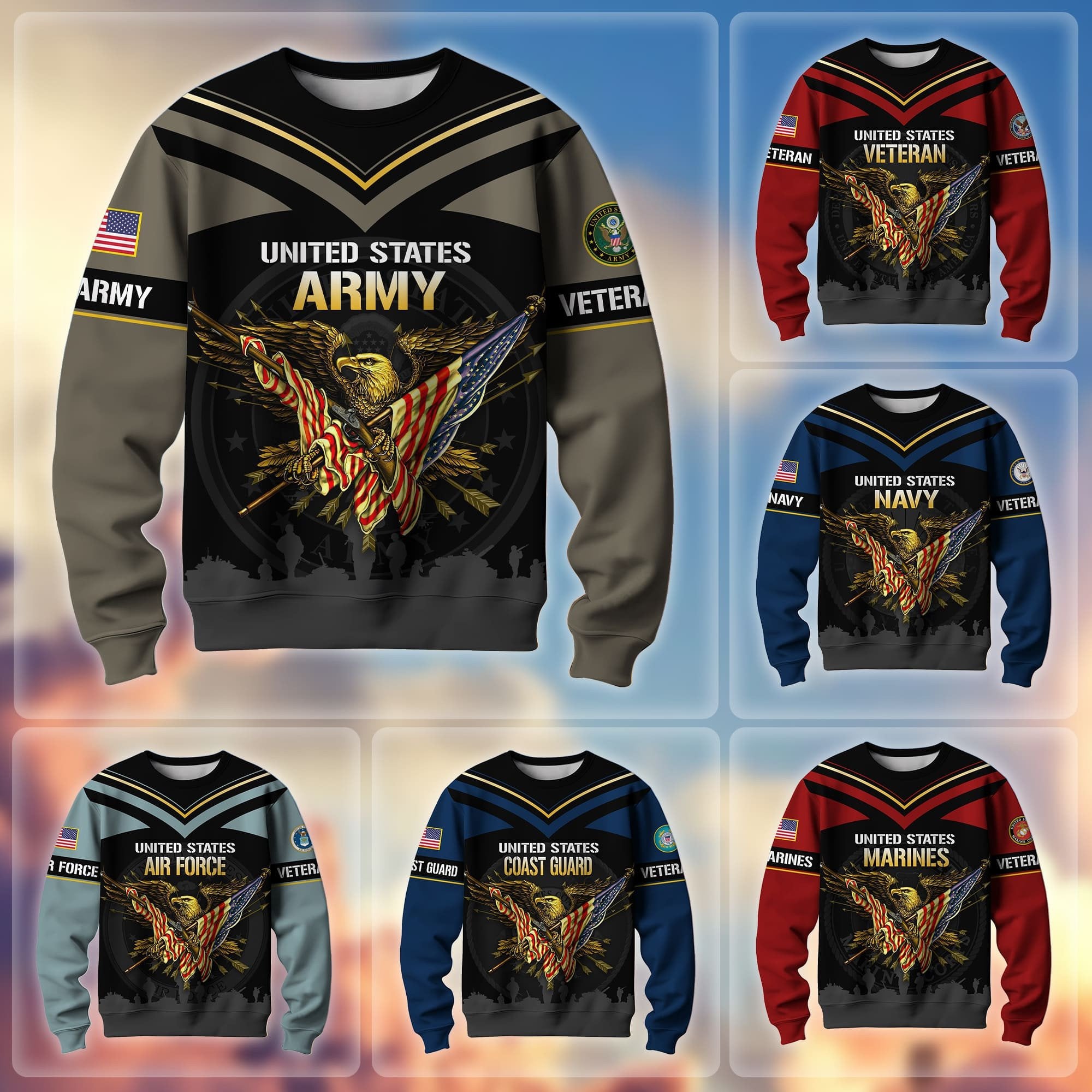 Premium Proudly Served US Veterans Sweatshirt APVC190201