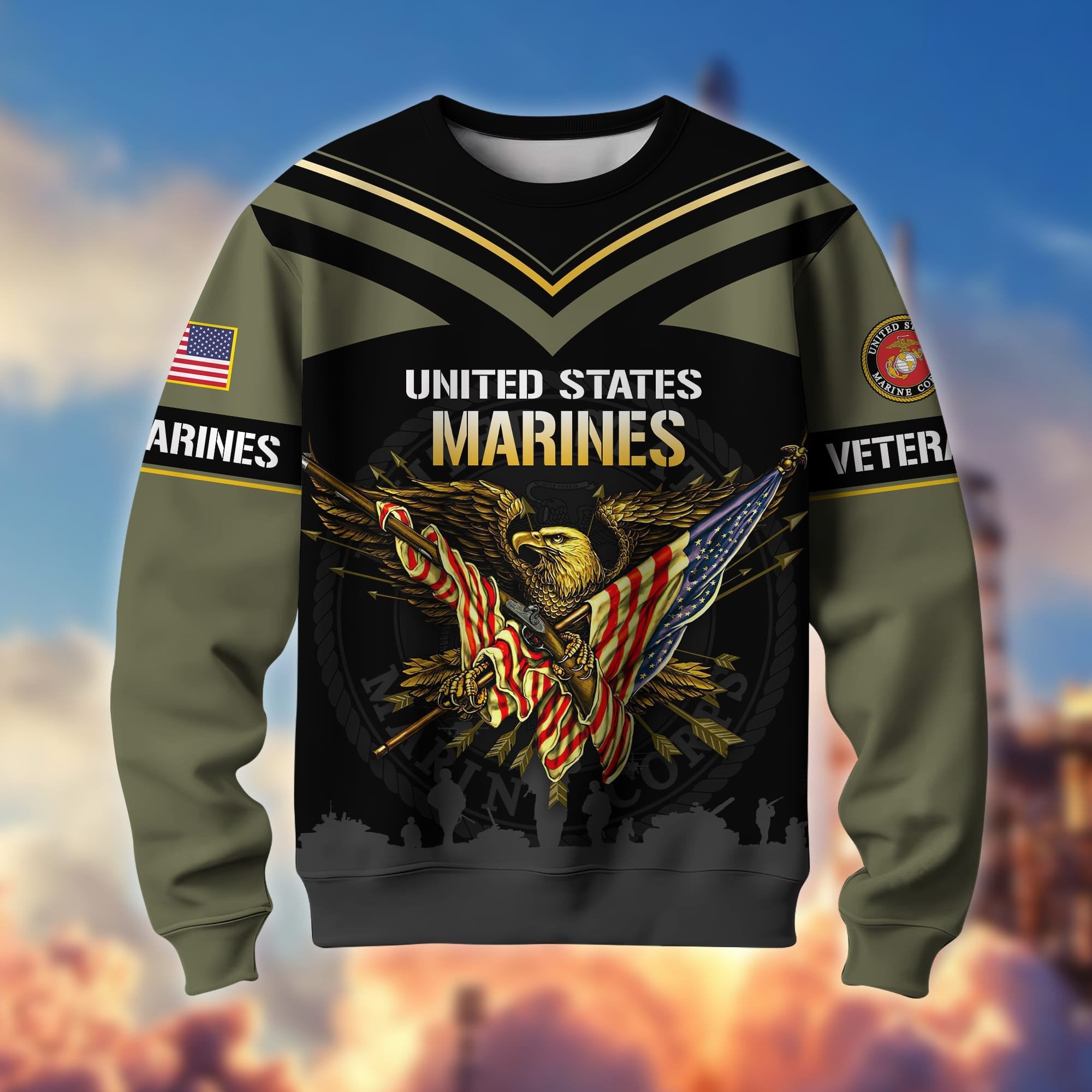 Premium Proudly Served US Veterans Sweatshirt APVC190201