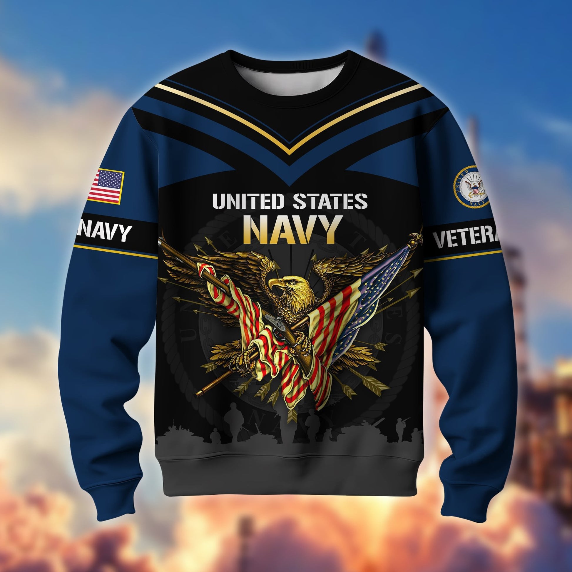 Premium Proudly Served US Veterans Sweatshirt APVC190201