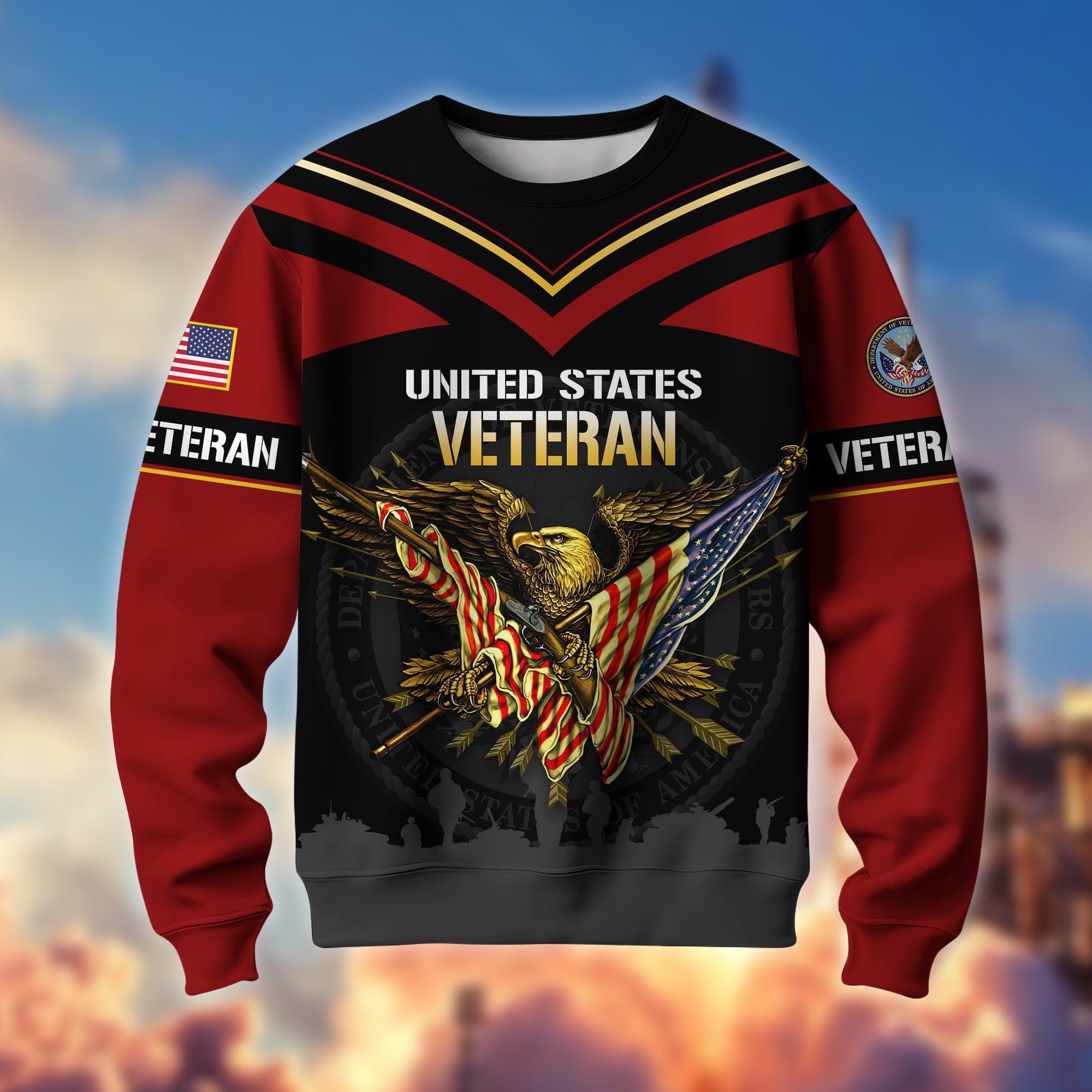 Premium Proudly Served US Veterans Sweatshirt APVC190201