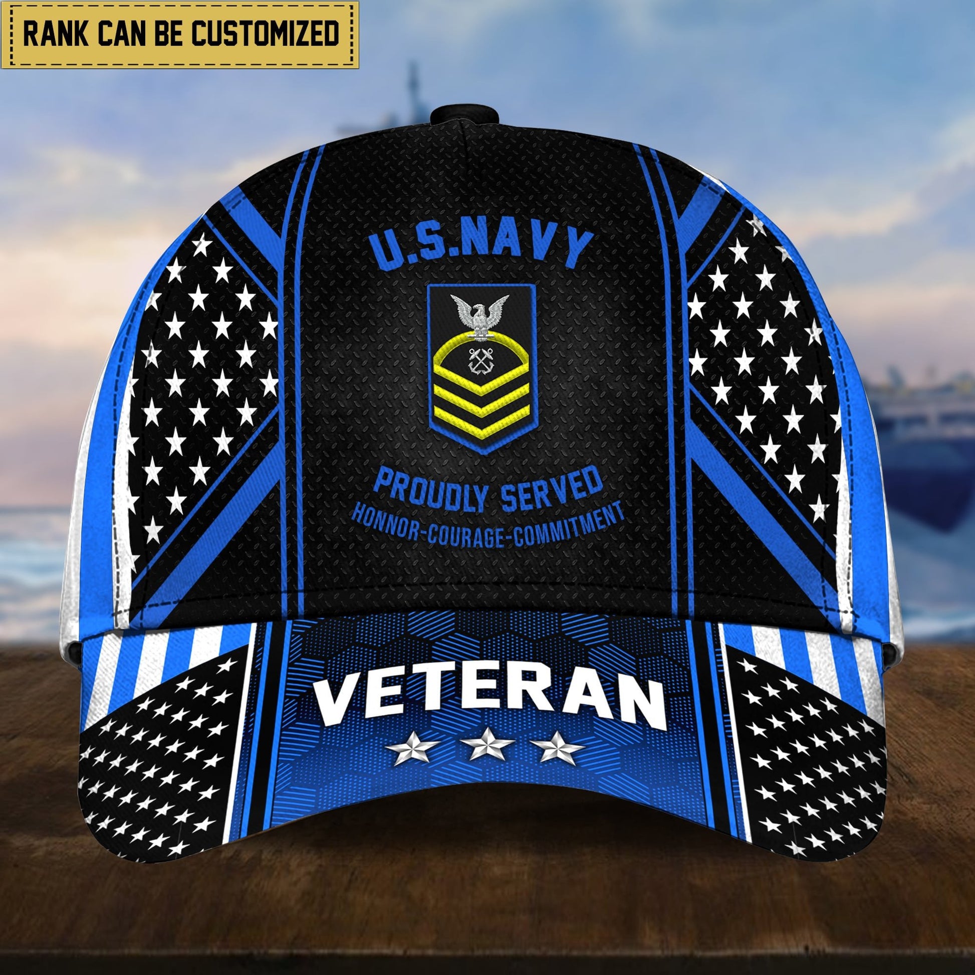 Premium Custom Rank US Veterans Cap APVC220201