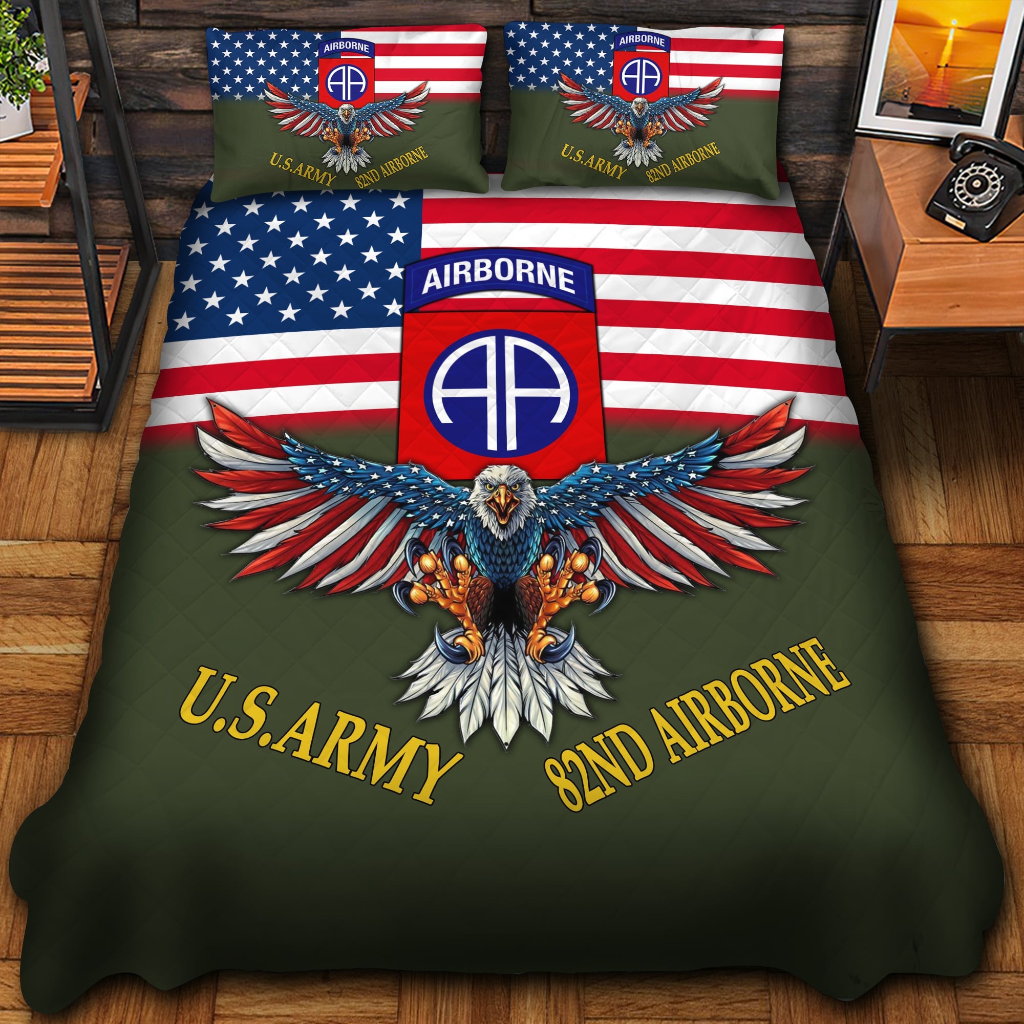 Premium US Army 82nd Airborne Division Bedding Set APVC050310