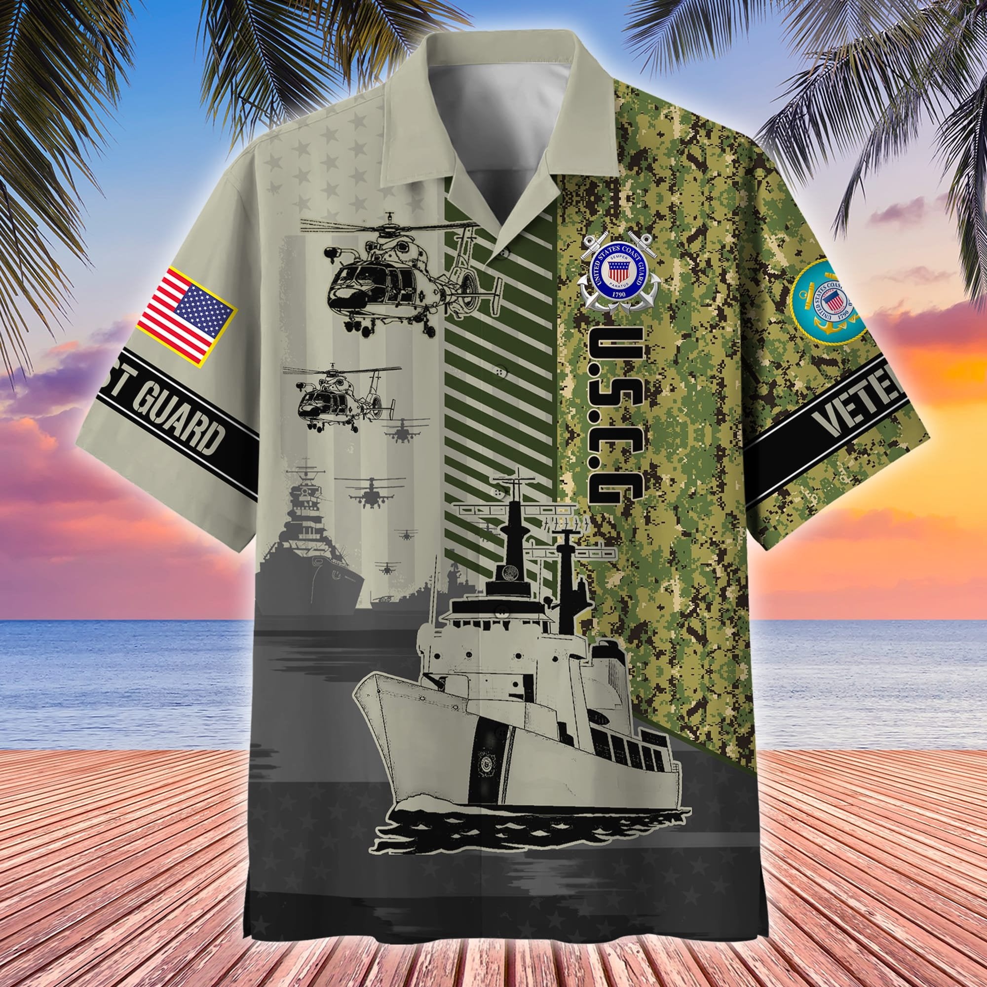 Premium Multiple US Military Services US Veterans Hawaii Shirt APVC070301