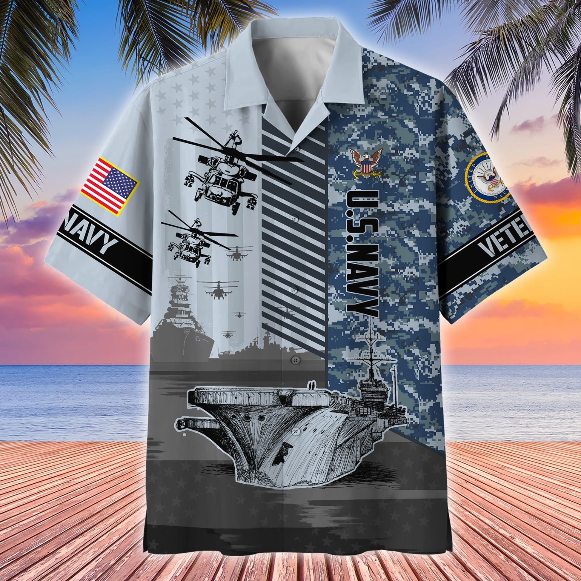 Premium Multiple US Military Services US Veterans Hawaii Shirt APVC070301