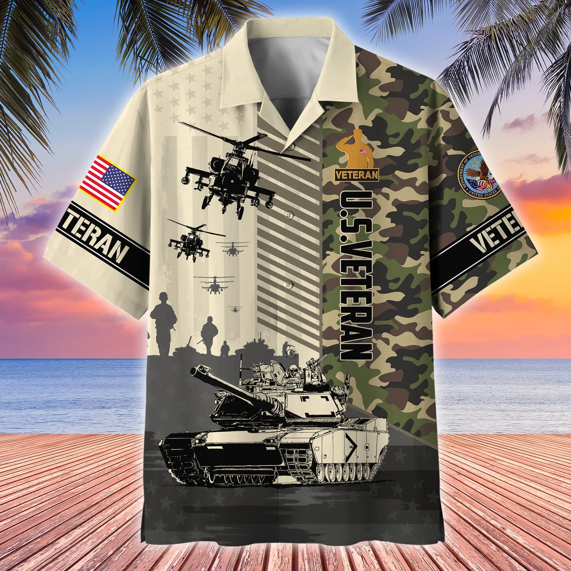Premium Multiple US Military Services US Veterans Hawaii Shirt APVC070301