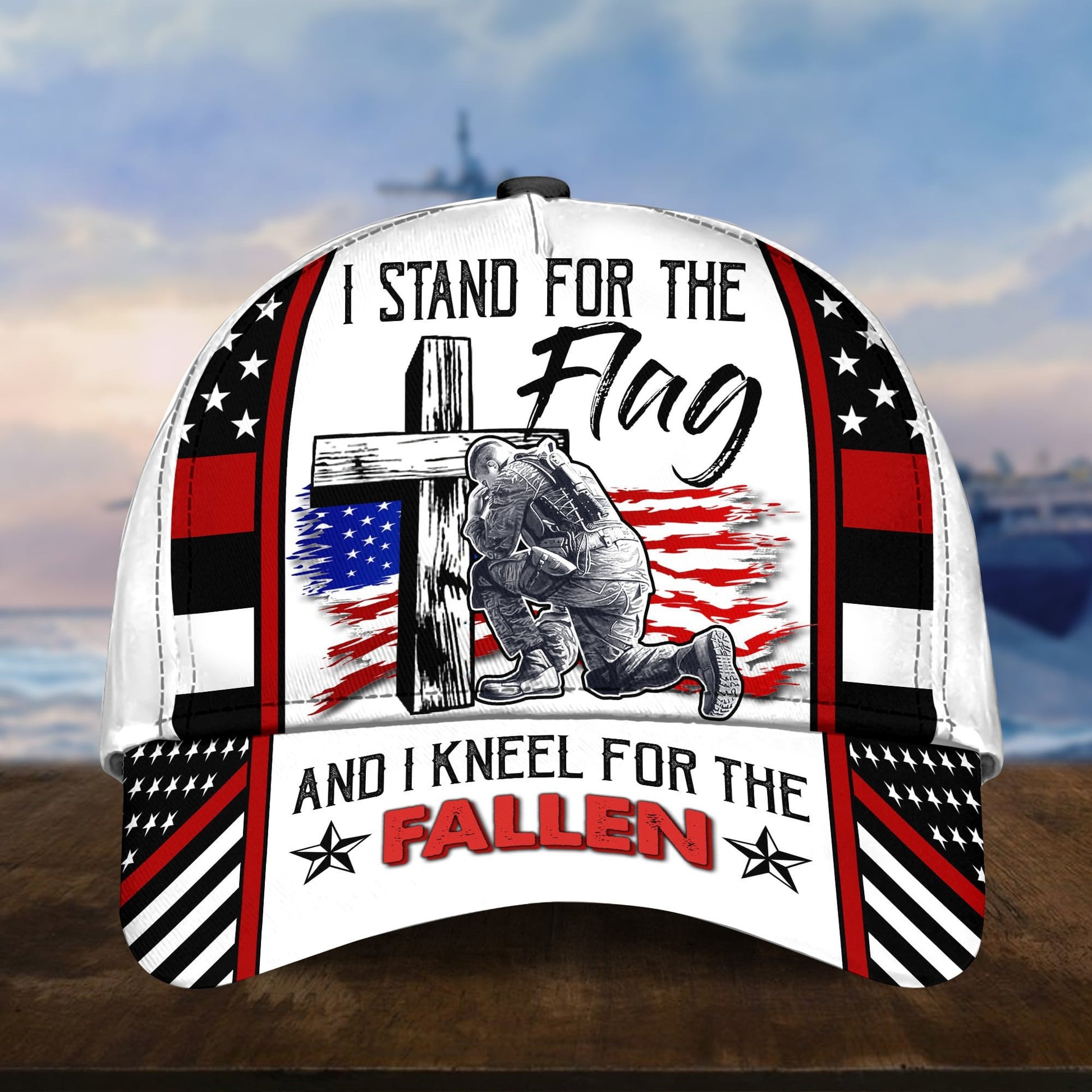 Premium I Stand For The Flag And I Kneel For The Fallen US Veterans Cap APVC110301