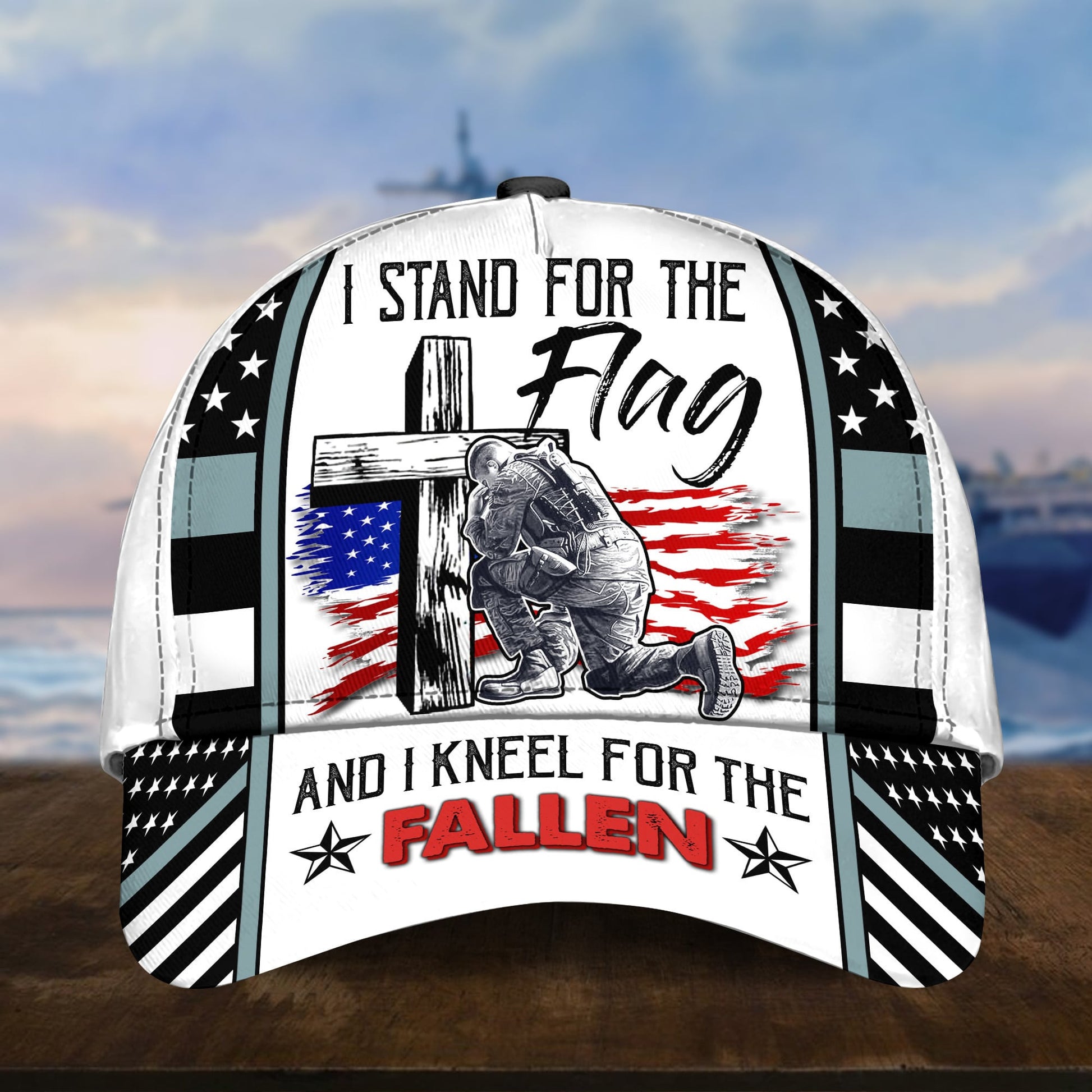 Premium I Stand For The Flag And I Kneel For The Fallen US Veterans Cap APVC110301