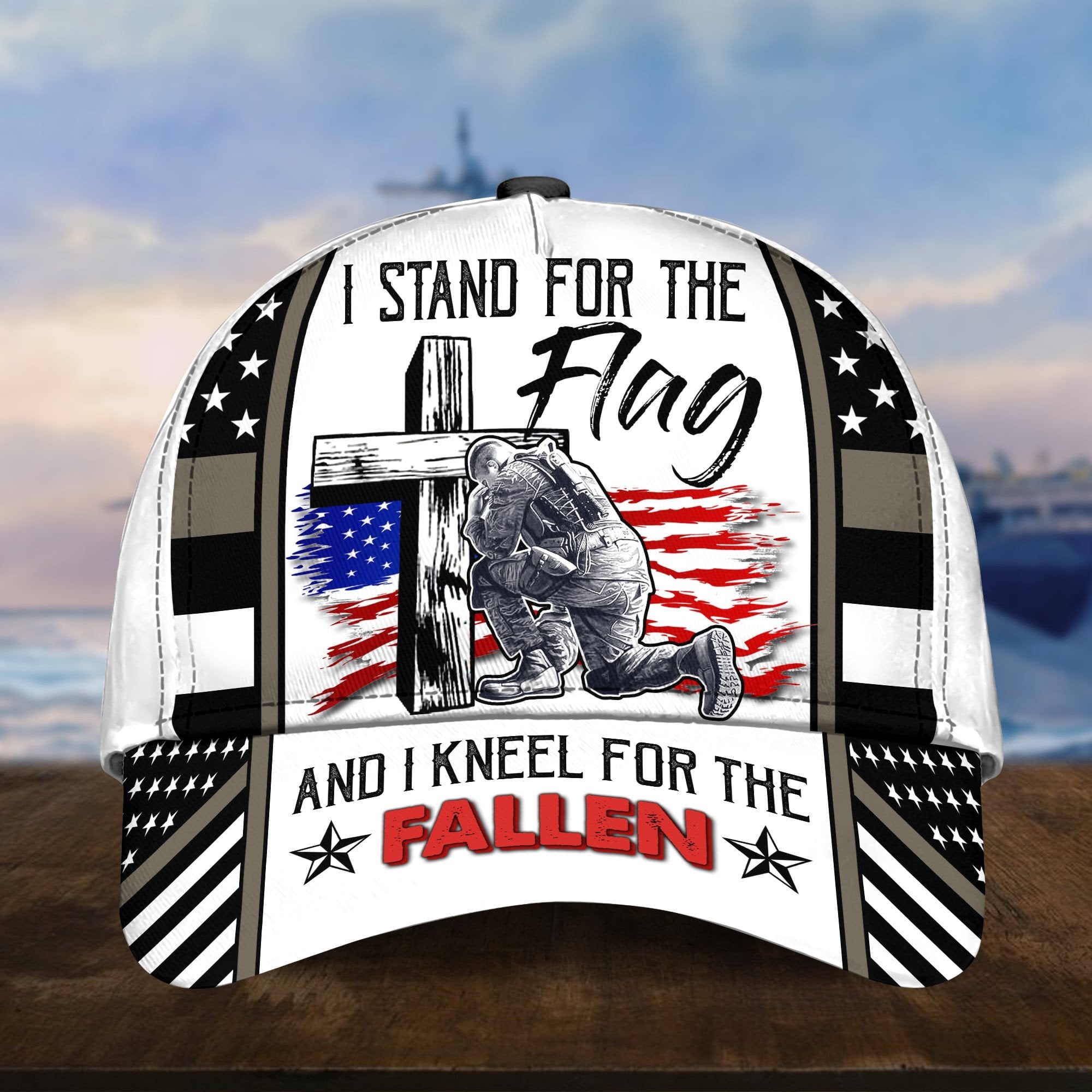 Premium I Stand For The Flag And I Kneel For The Fallen US Veterans Cap APVC110301