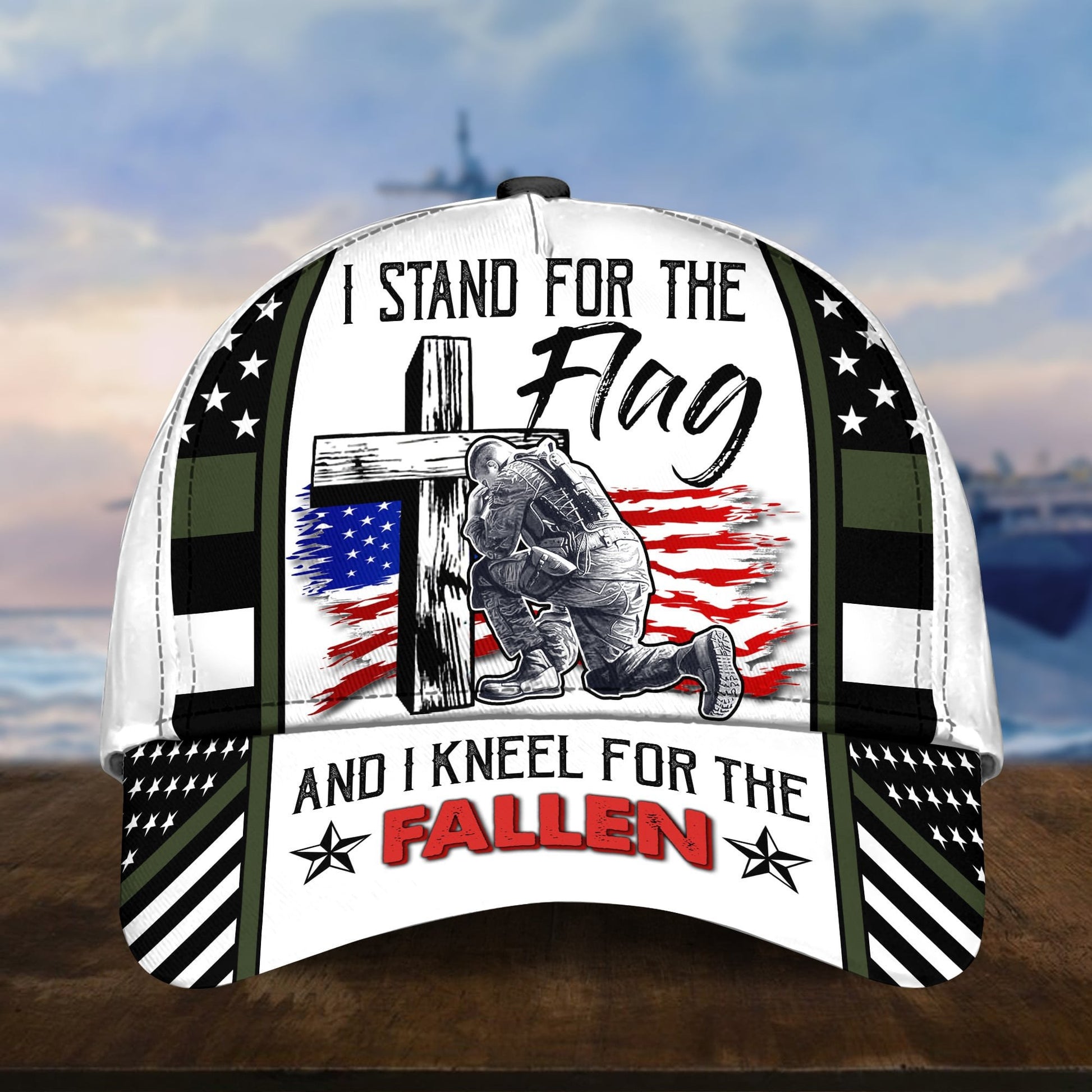 Premium I Stand For The Flag And I Kneel For The Fallen US Veterans Cap APVC110301