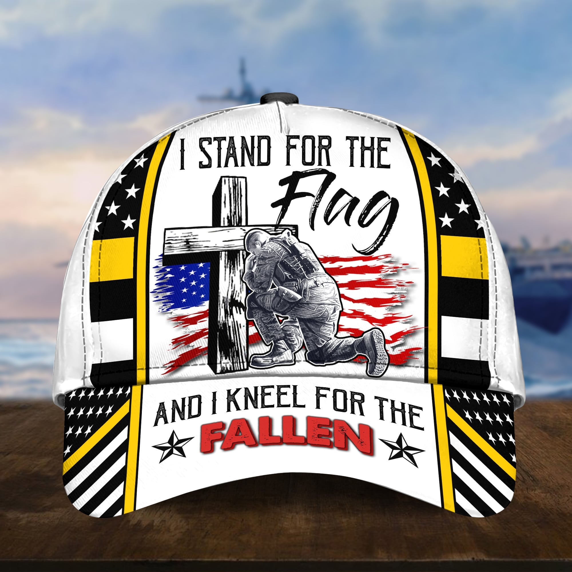 Premium I Stand For The Flag And I Kneel For The Fallen US Veterans Cap APVC110301