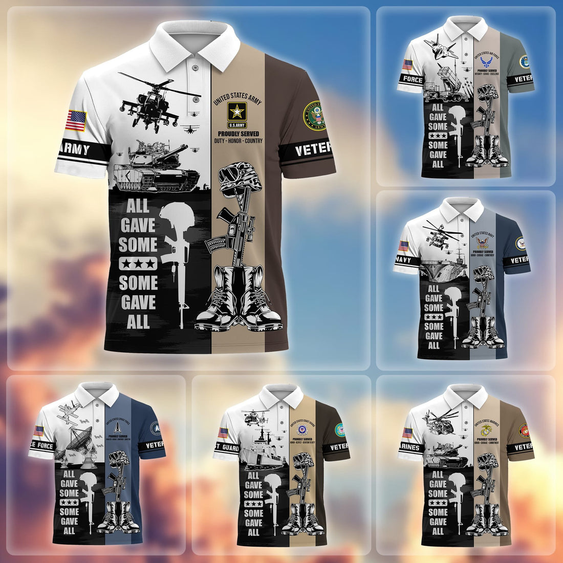 Premium All Gave Some Some Gave All US Veterans Polo Shirt APVC130303