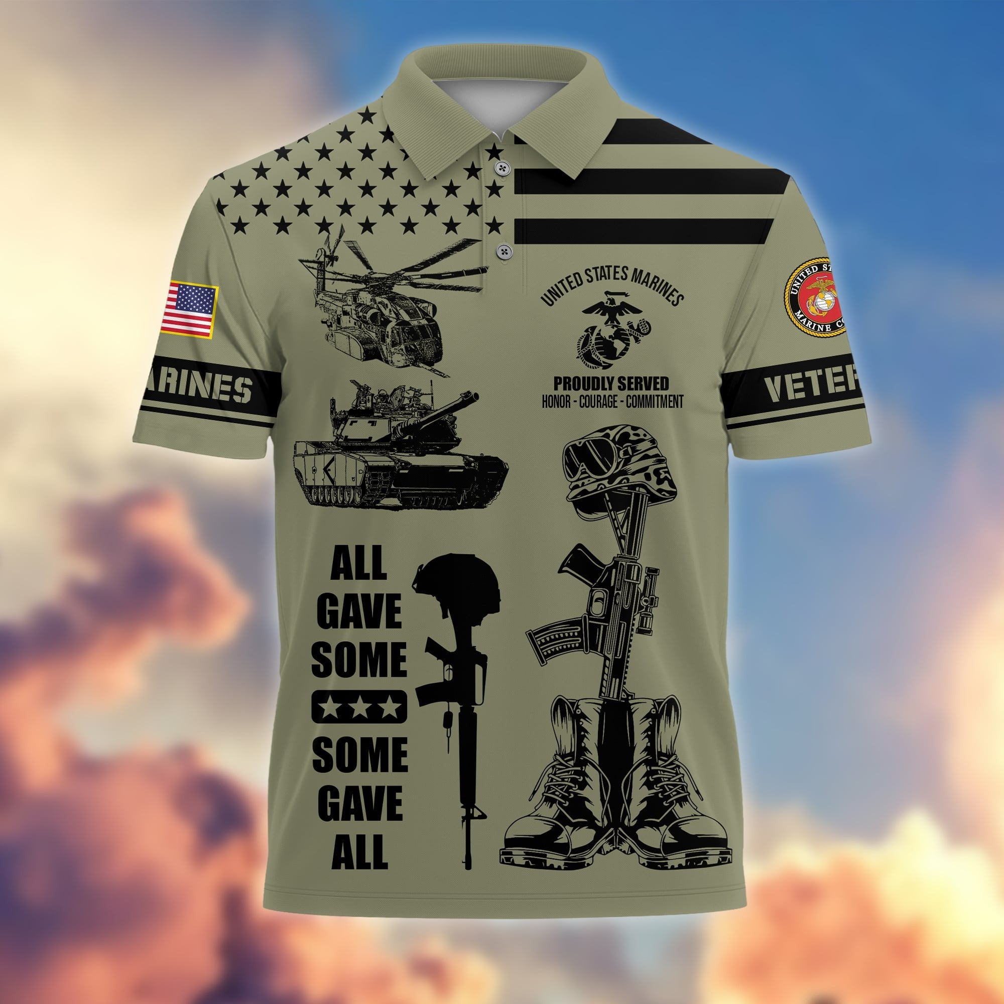 Premium All Gave Some Some Gave All US Veterans Polo Shirt APVC190301