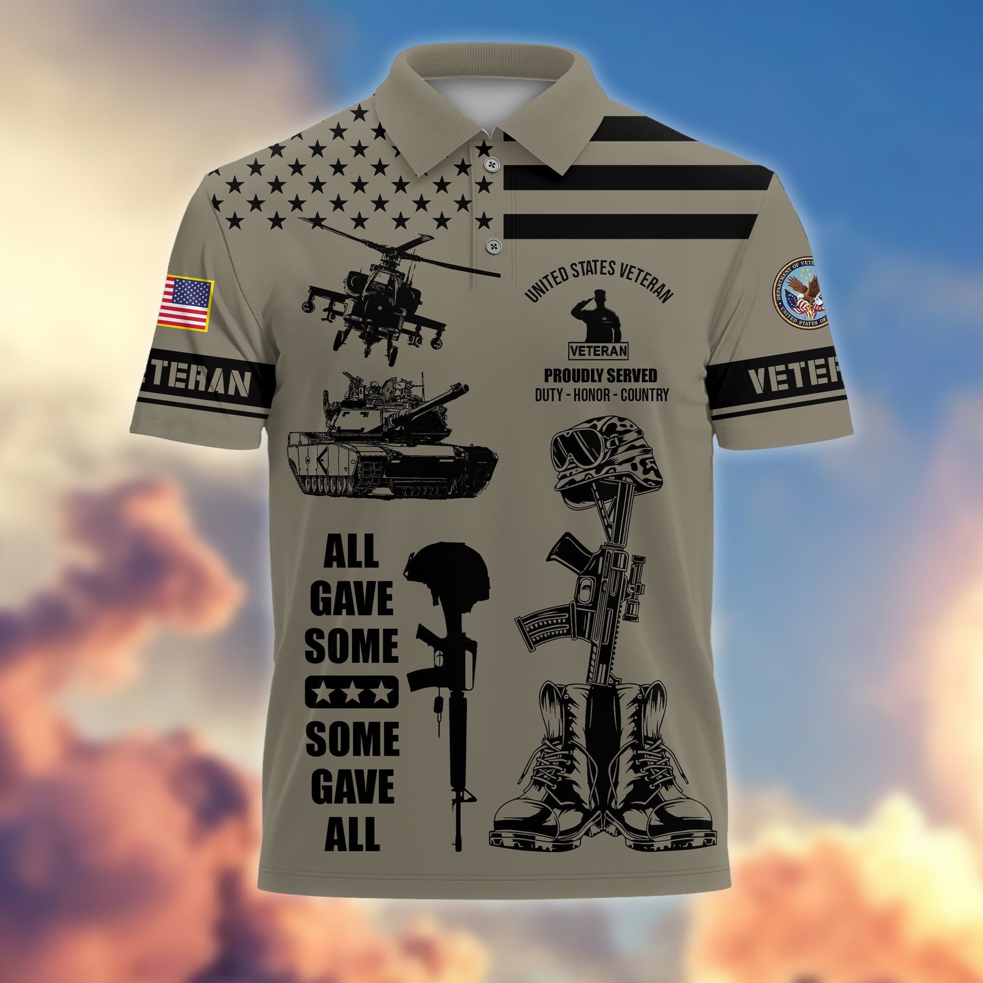 Premium All Gave Some Some Gave All US Veterans Polo Shirt APVC190301