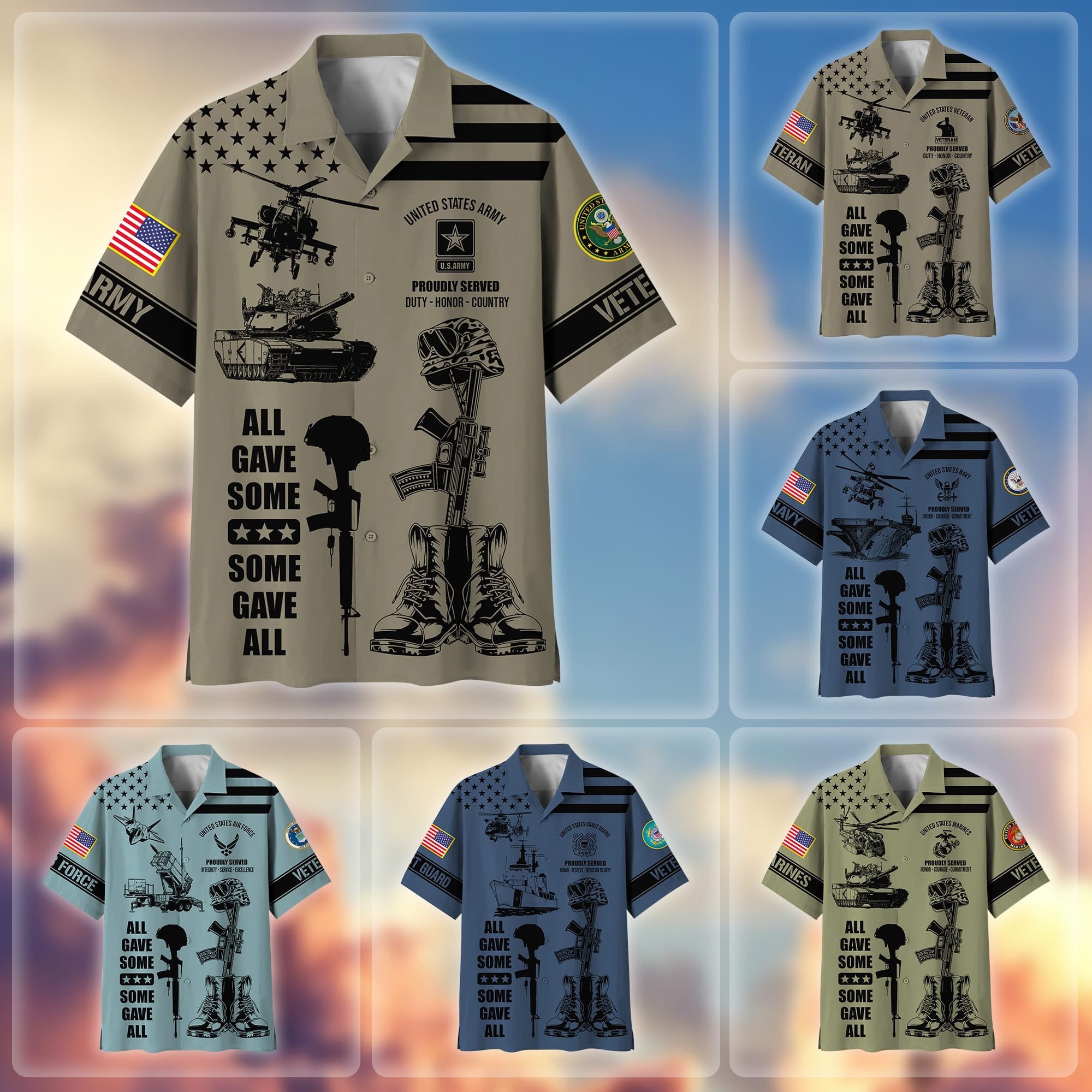Premium All Gave Some Some Gave All US Veterans Hawaii Shirt APVC190302