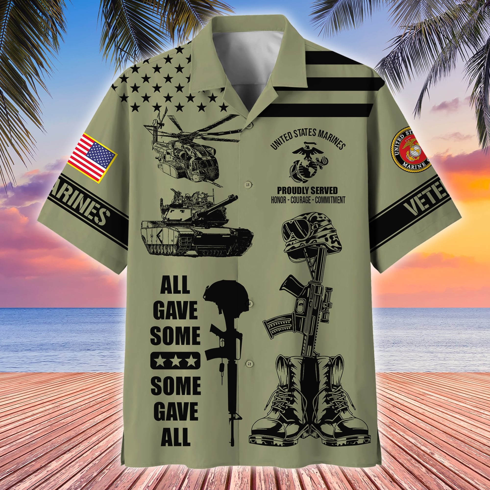 Premium All Gave Some Some Gave All US Veterans Hawaii Shirt APVC190302