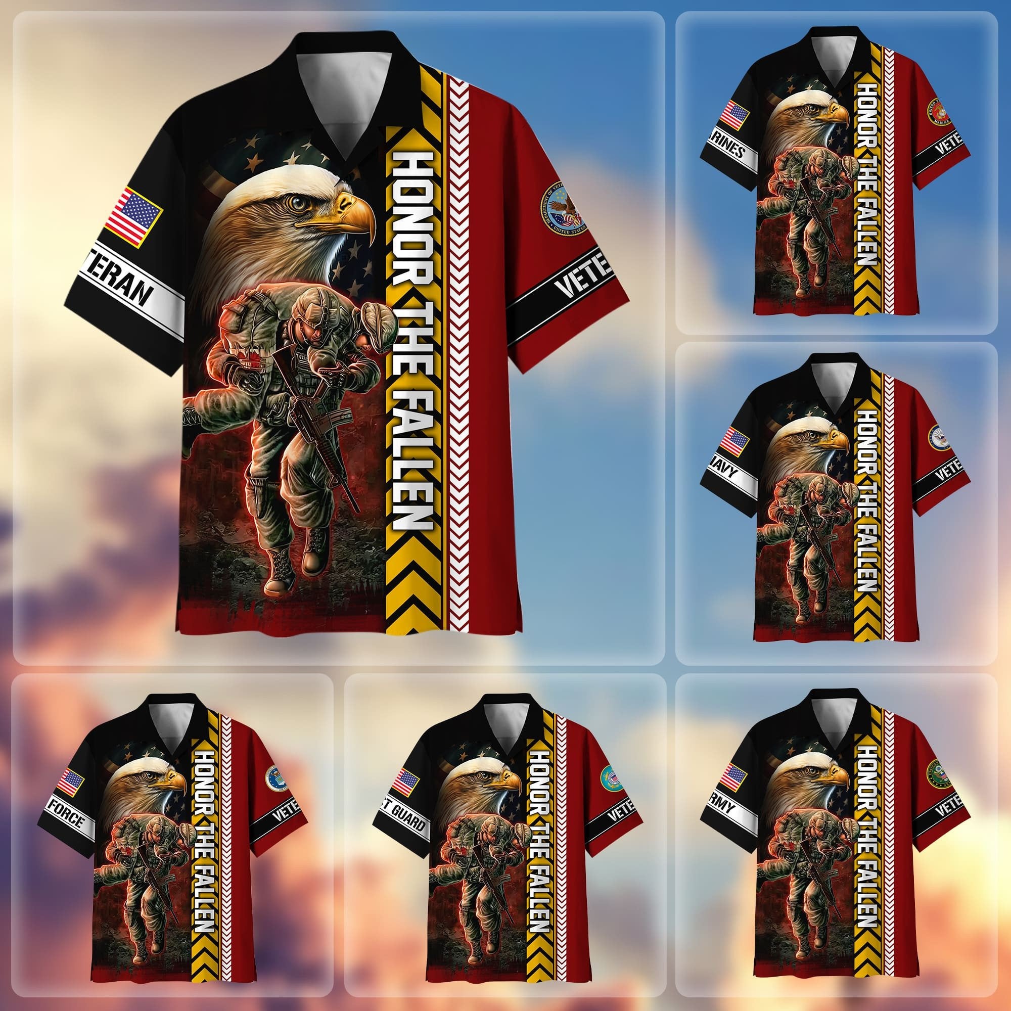 Premium Honor The Fallen US Veterans Hawaii Shirt APVC210303