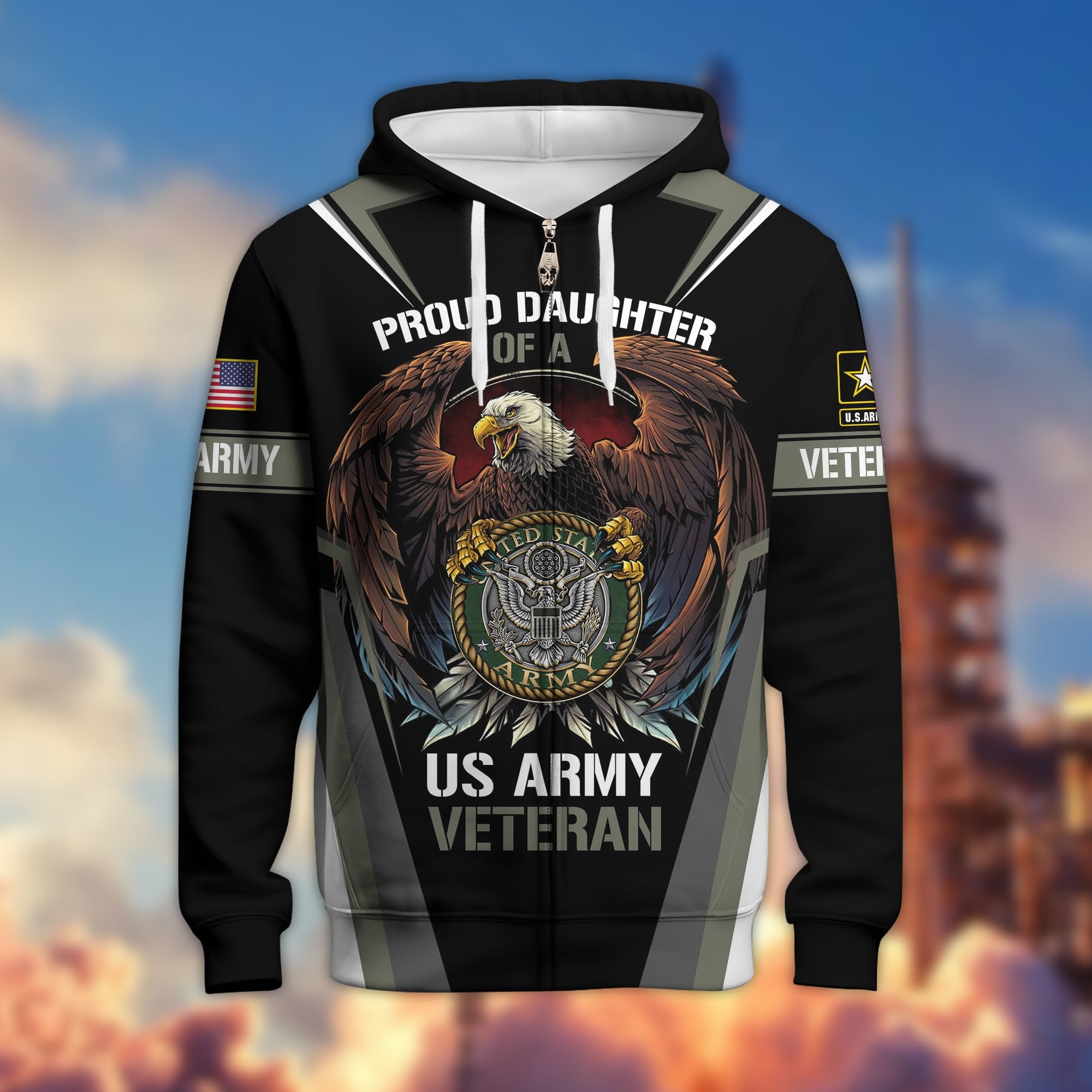 Proud Daughter Of A Vietnam Veteran Zip Hoodie APVC270310