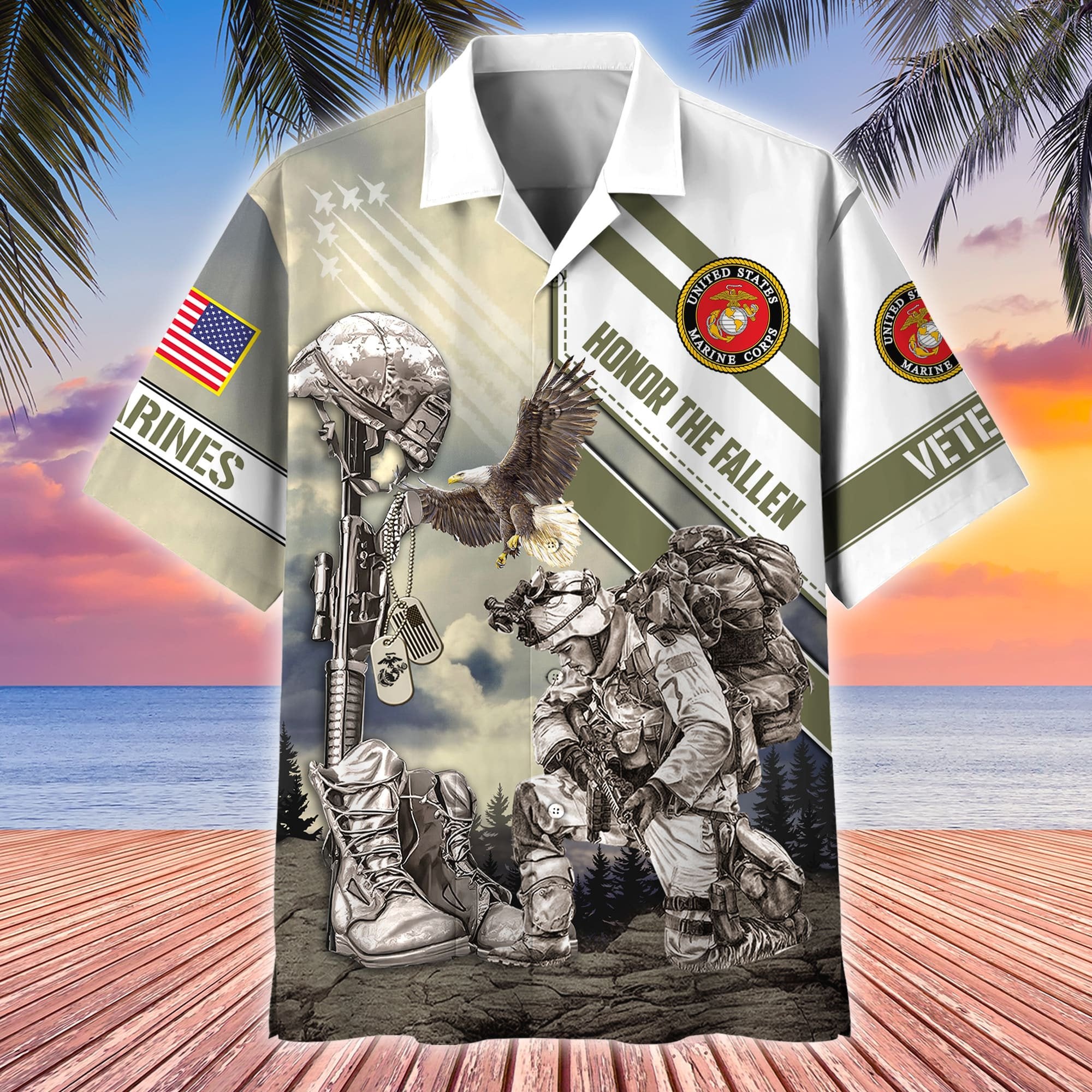 Premium Honor The Fallen US Veterans Hawaii Shirt APVC020401