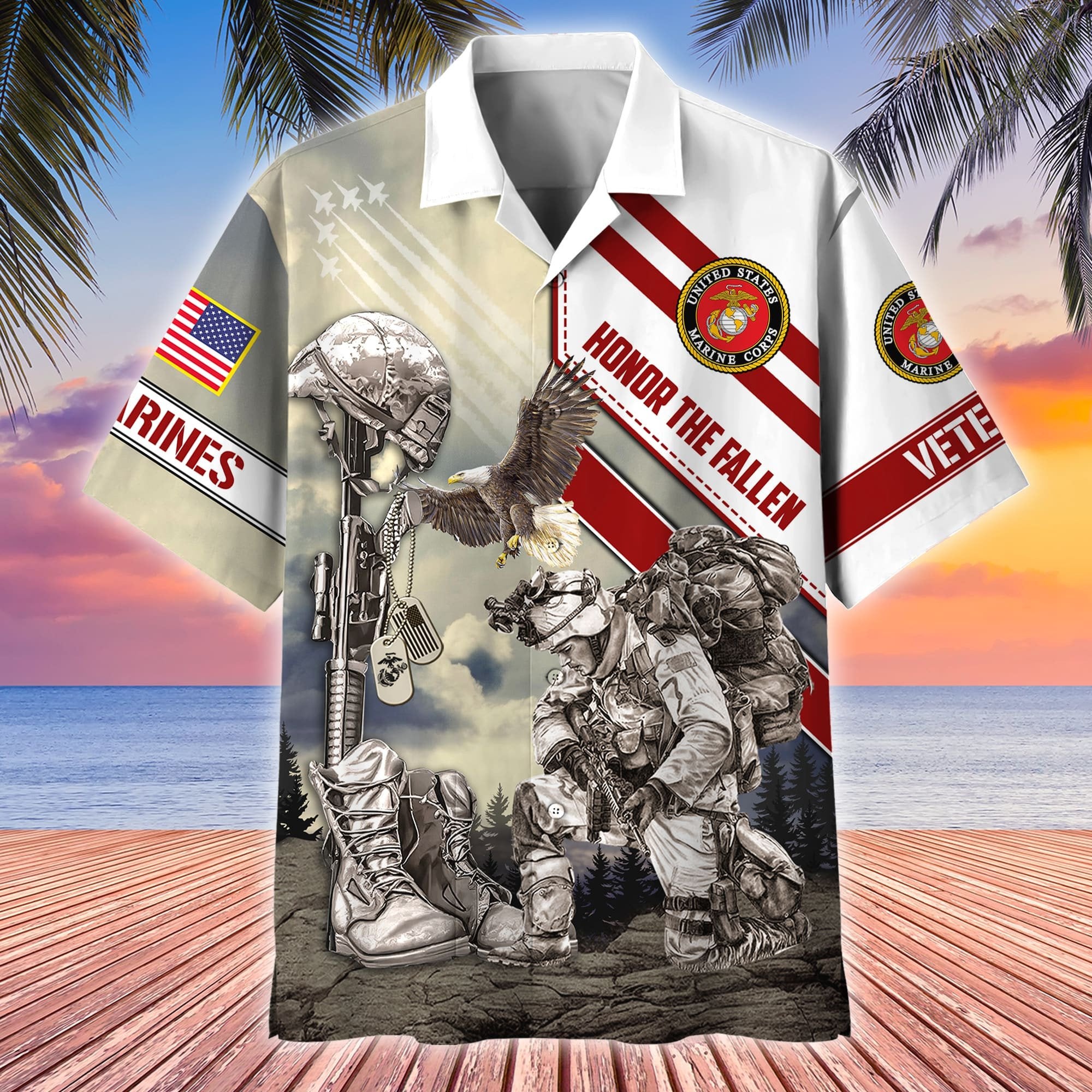 Premium Honor The Fallen US Veterans Hawaii Shirt APVC020401