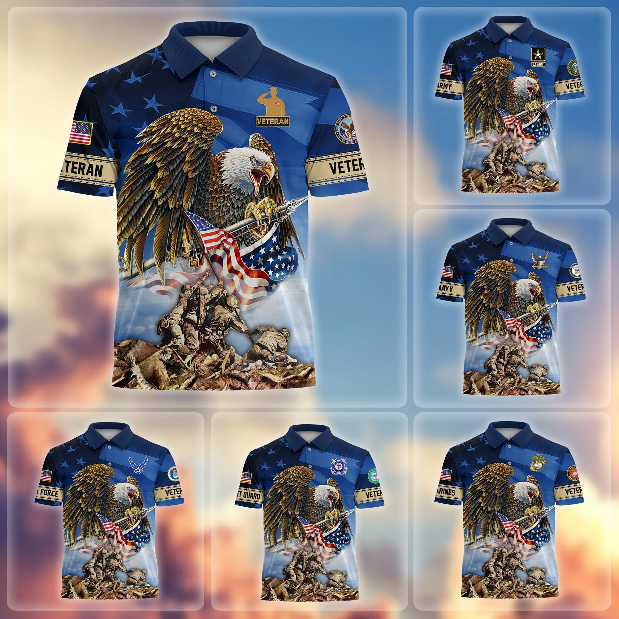 Premium American Pride US Veterans Polo Shirt APVC020402