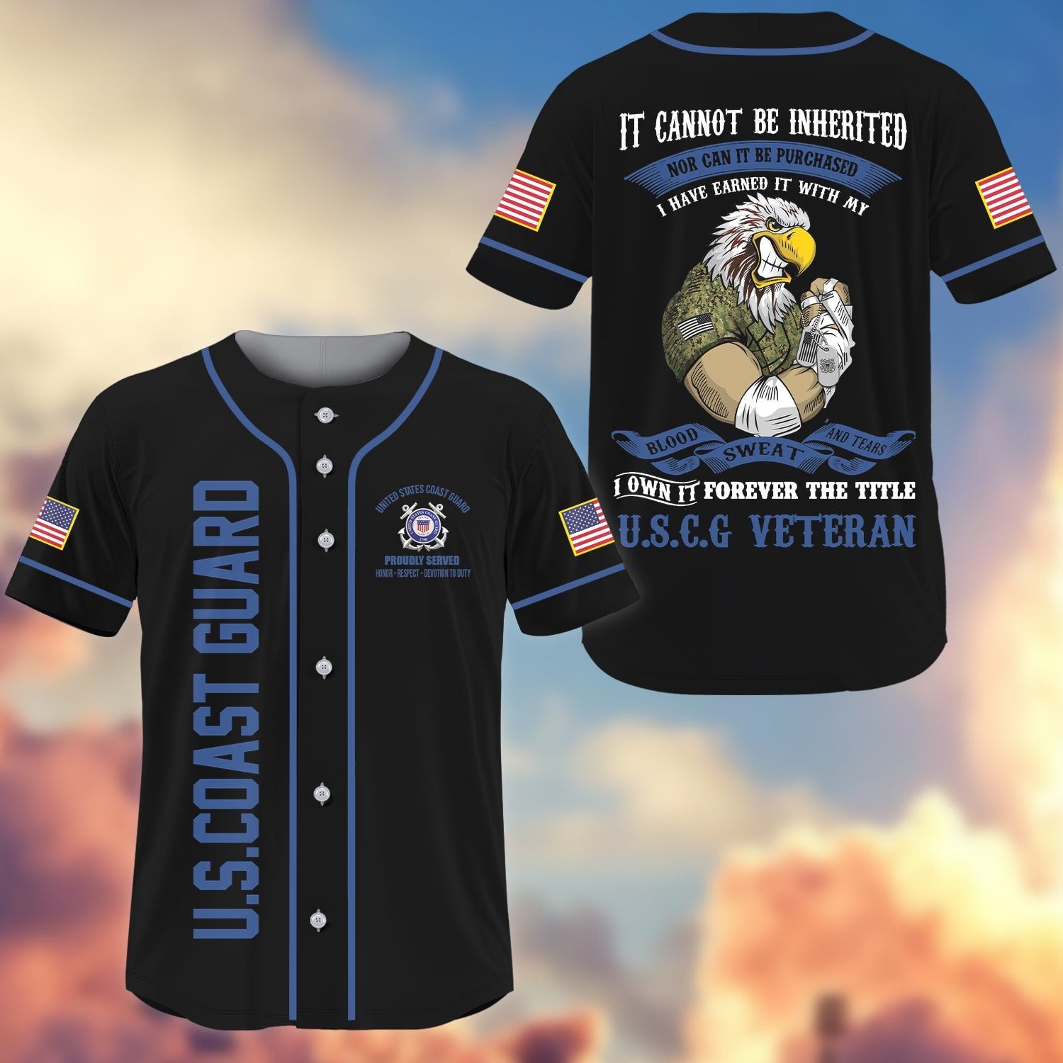 Premium I Have Earned It With My Blood Sweat And Tears US Veterans Baseball Jersey APVC100402