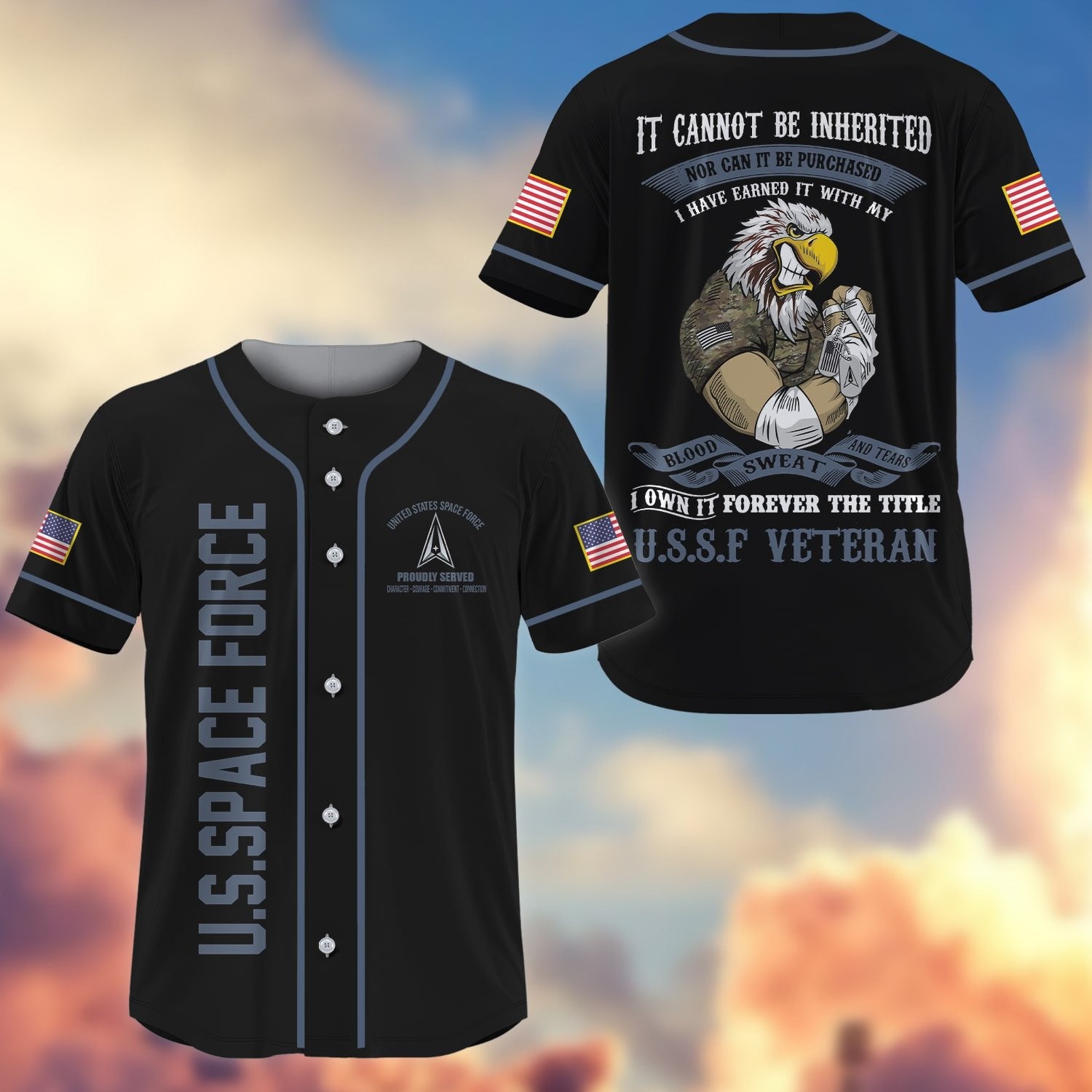 Premium I Have Earned It With My Blood Sweat And Tears US Veterans Baseball Jersey APVC100402