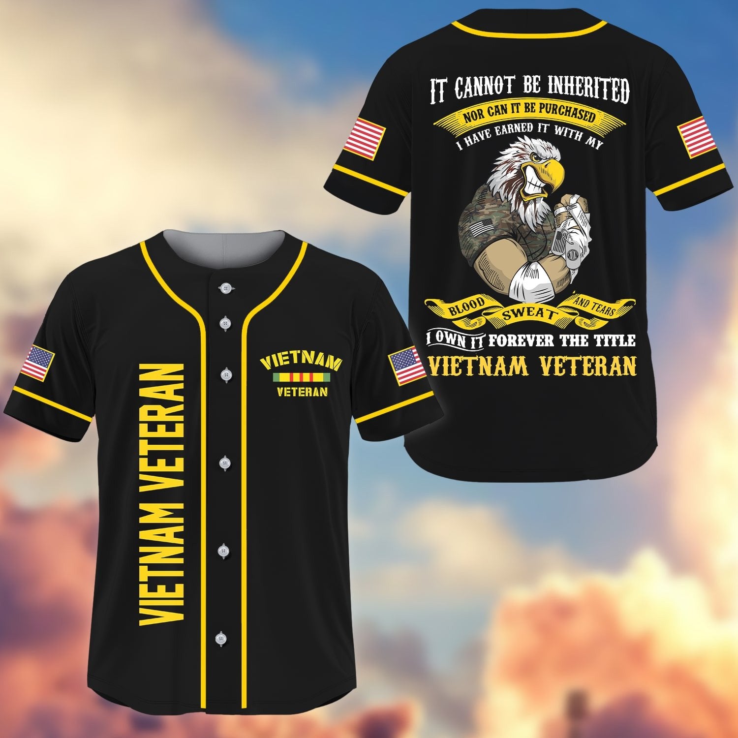 Premium I Have Earned It With My Blood Sweat And Tears US Veterans Baseball Jersey APVC100402