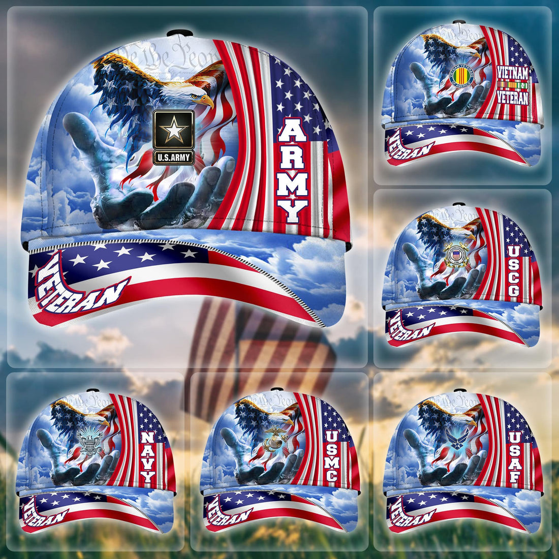 Premium American Pride US Veterans Cap NPVC240502